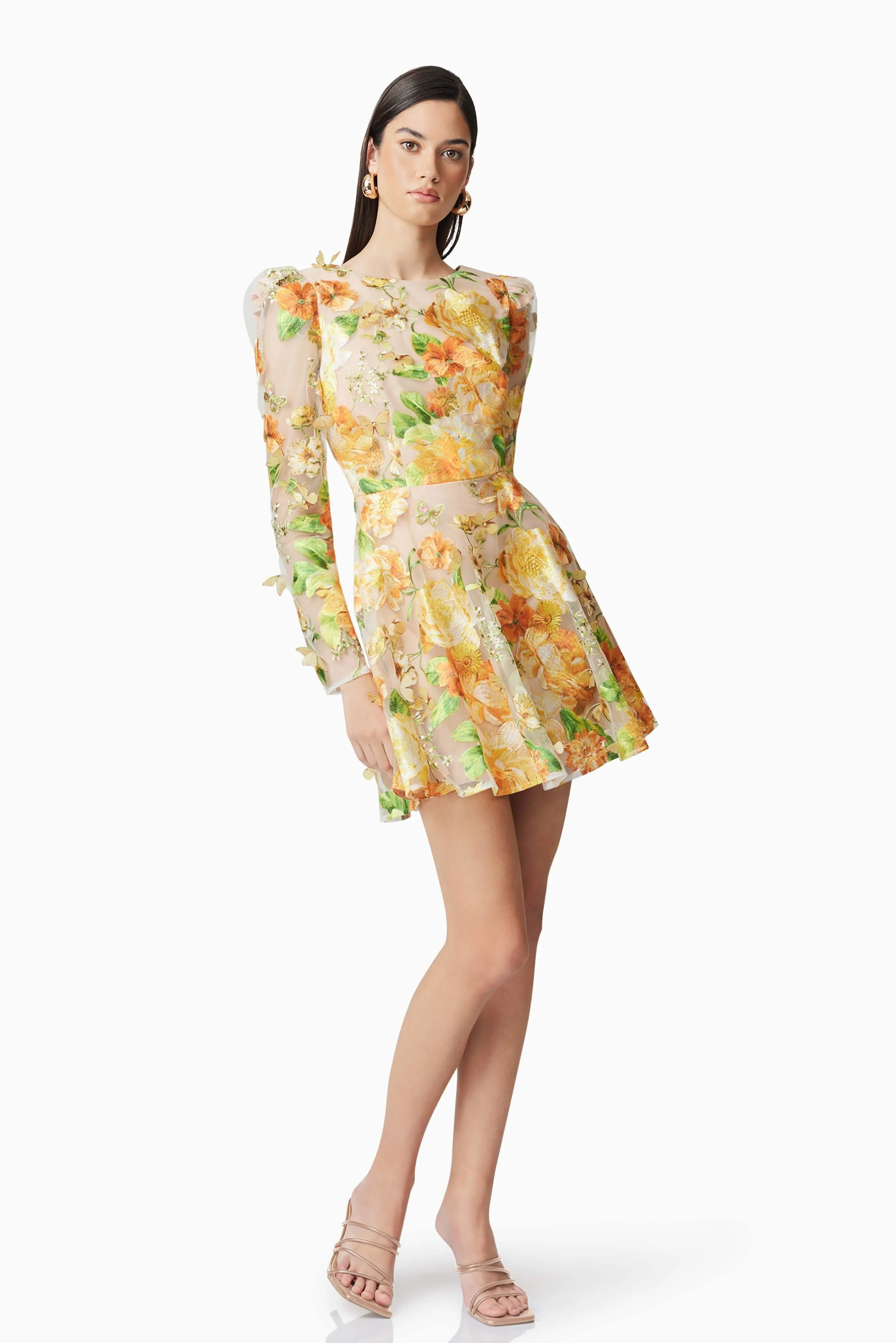 Aella A-Line Mini Dress in Yellow