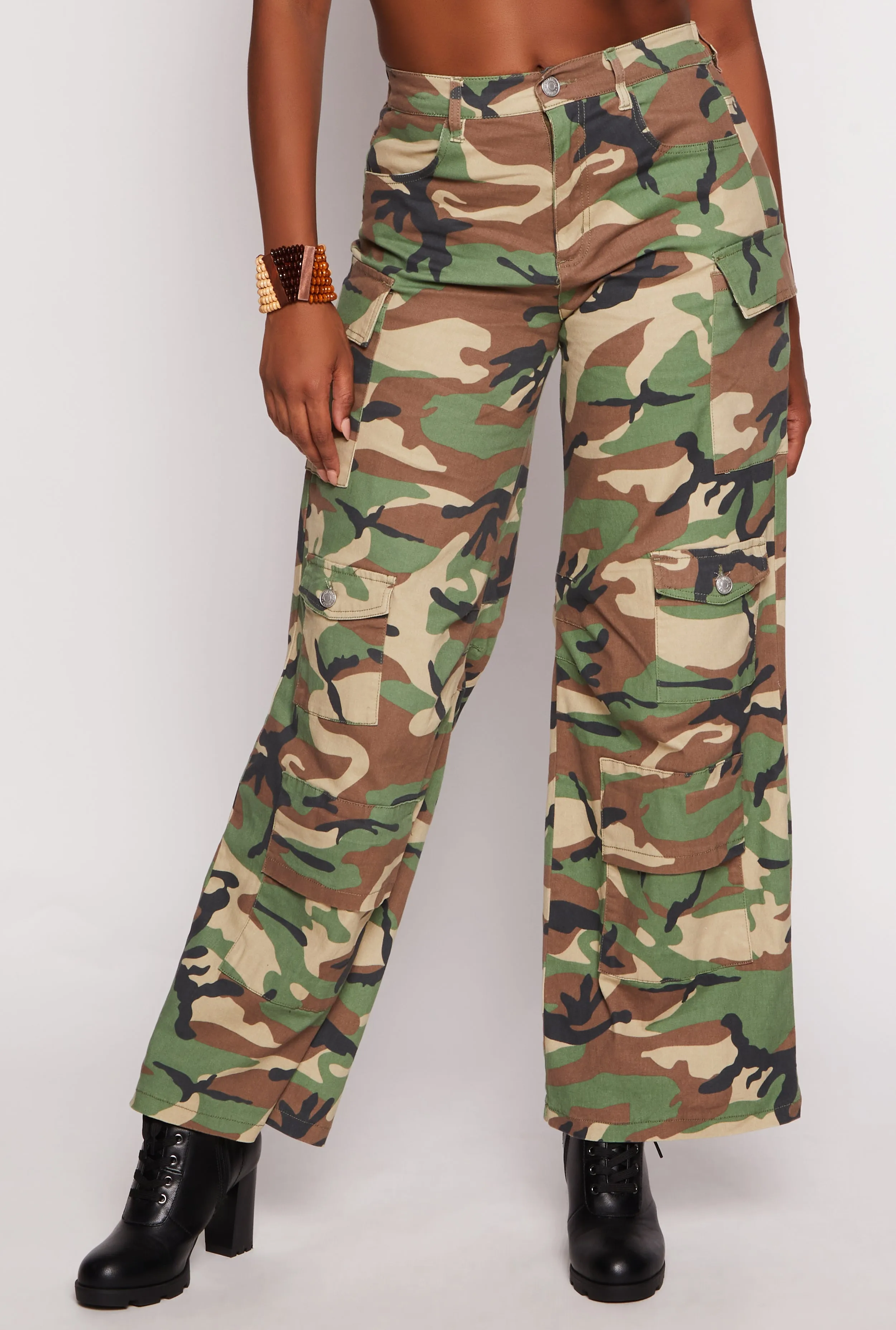 Almost Famous Camo Wide Leg Cargo Pants
