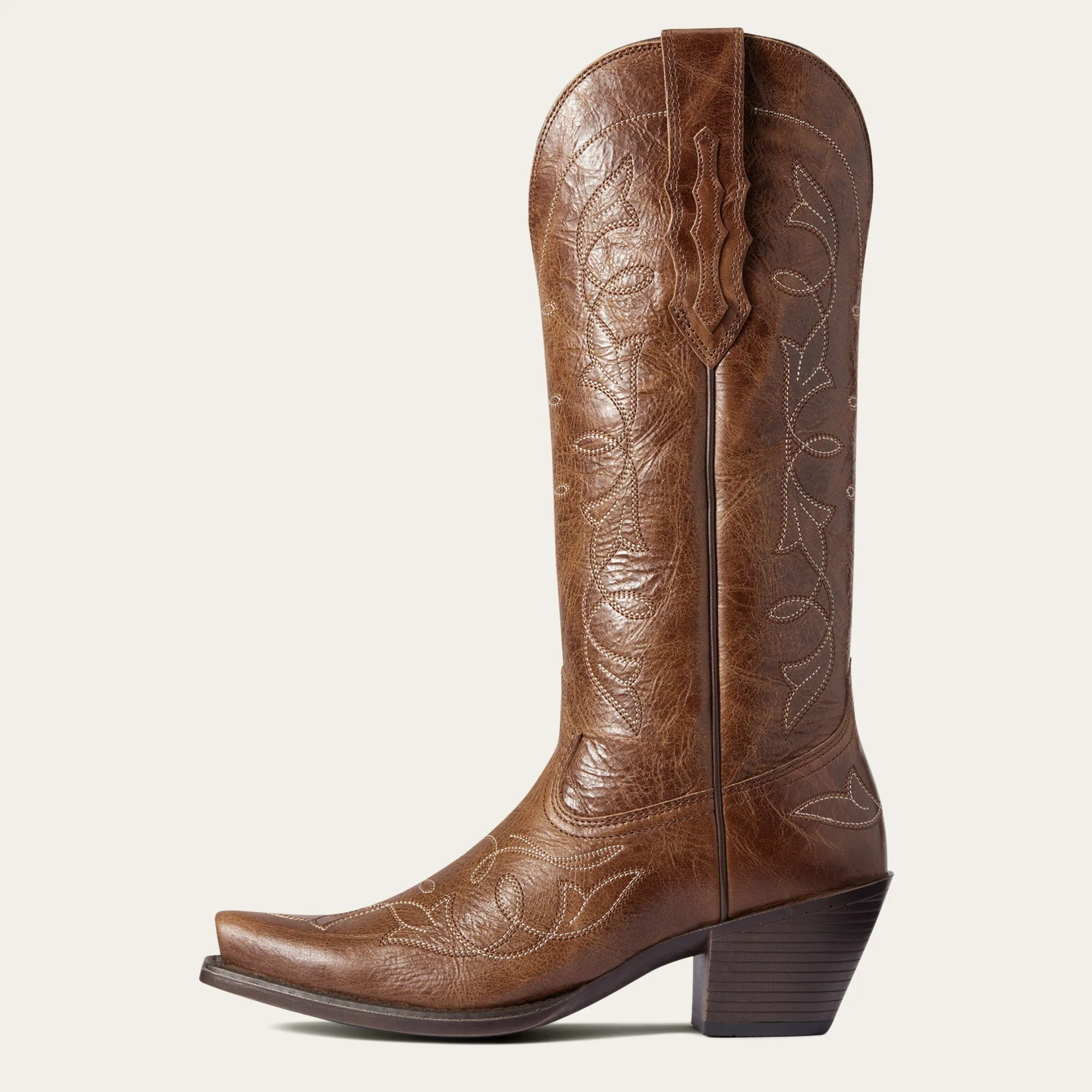 Ariat Ladies 10038313 Heritage D Toe StretchFit Cowboy Boots in Dark Tan