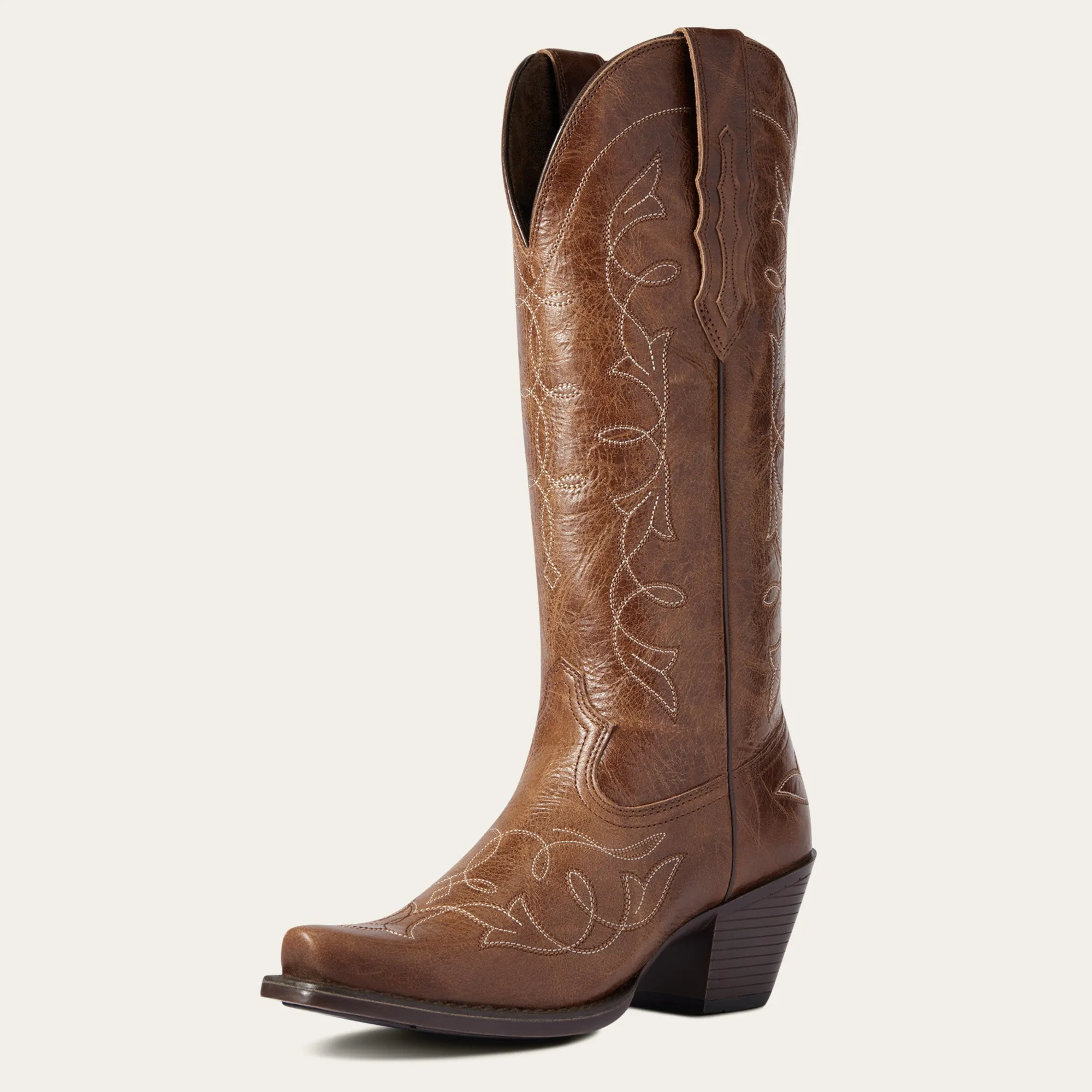 Ariat Ladies 10038313 Heritage D Toe StretchFit Cowboy Boots in Dark Tan