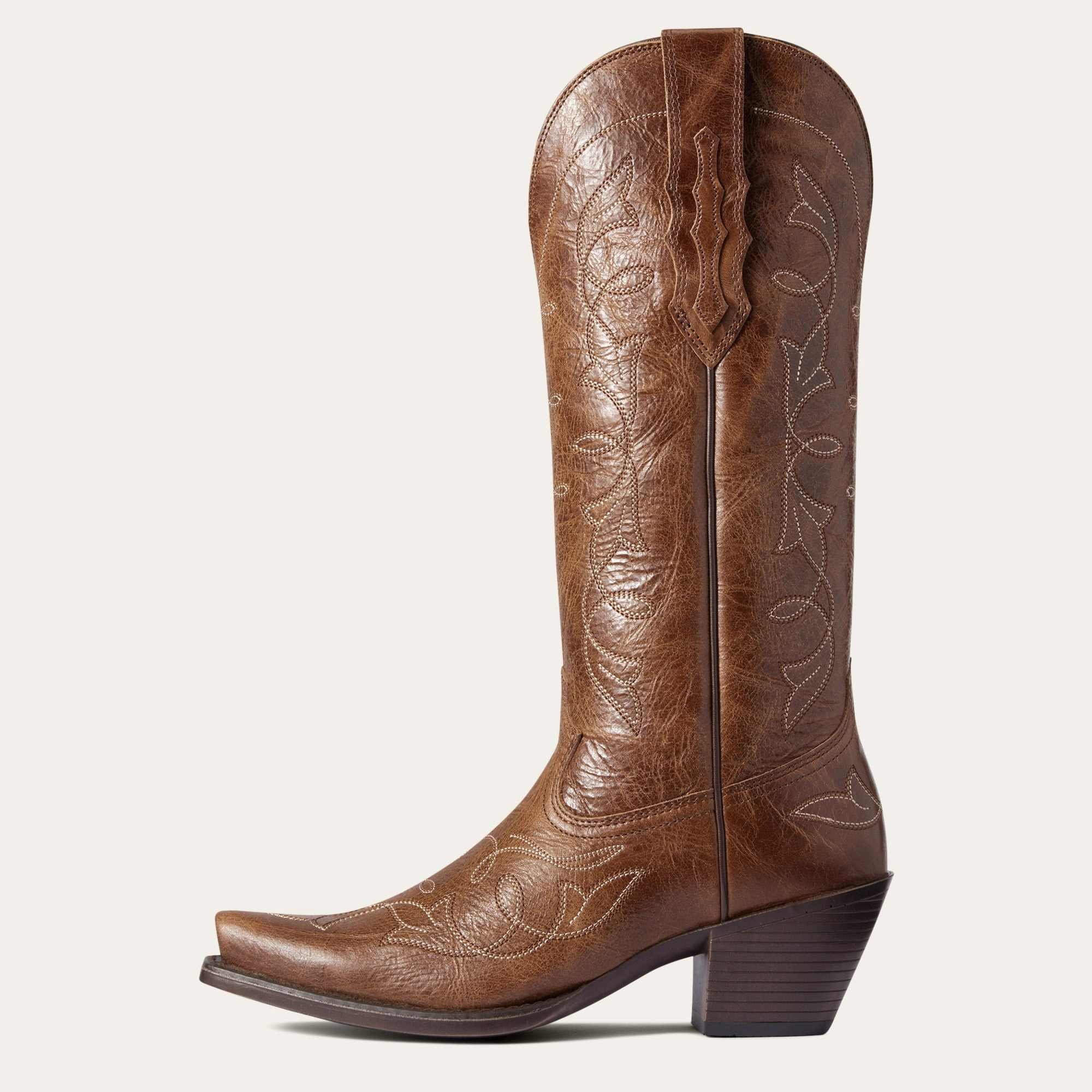Ariat Ladies 10038313 Heritage D Toe StretchFit Cowboy Boots in Dark Tan
