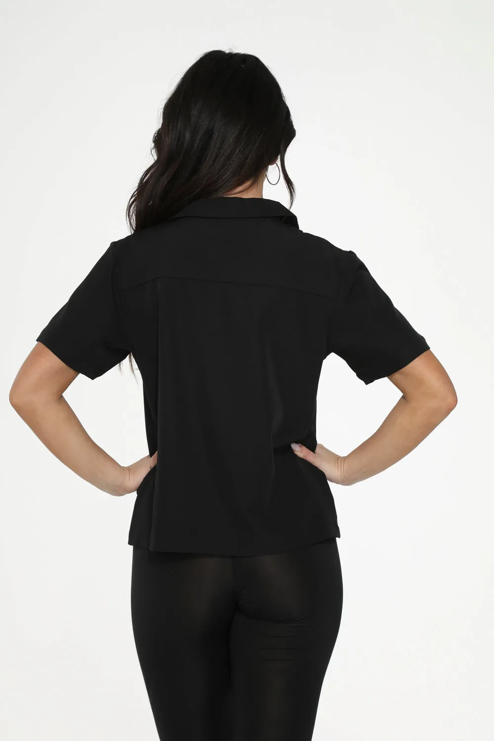 Black White Embroidered Poodle Top