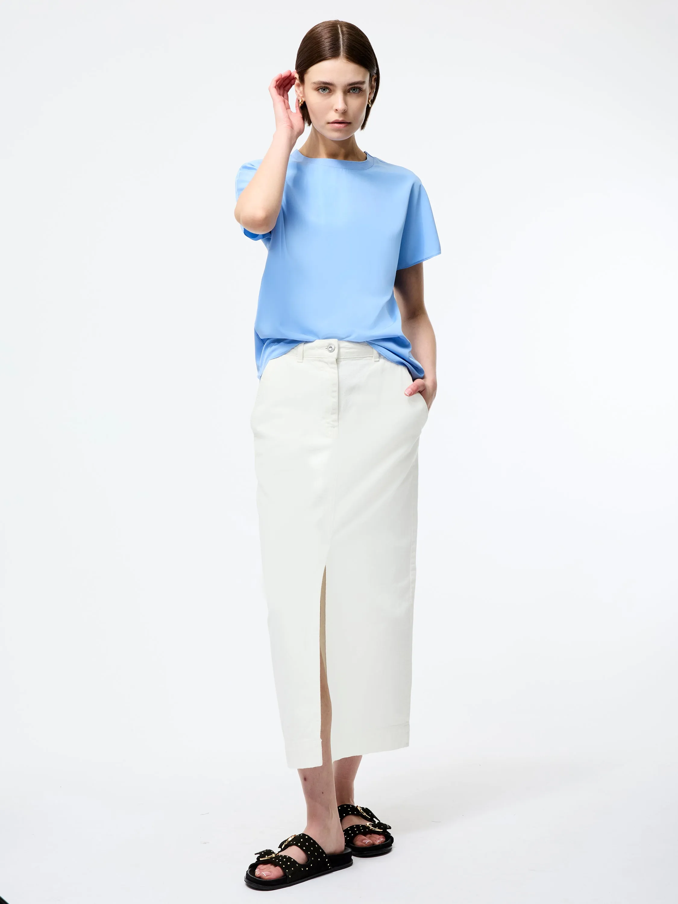Capriana Crepe Crew Neck Top