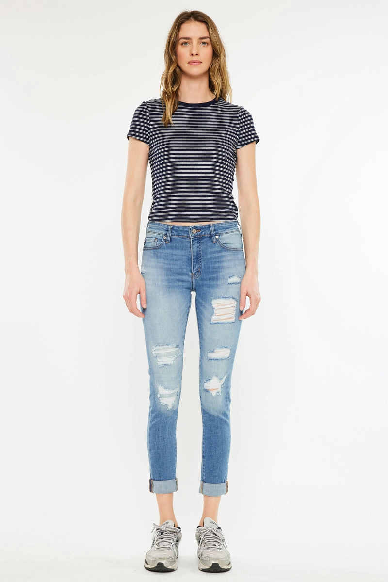 Caroline Mid Rise Ankle Skinny Jeans