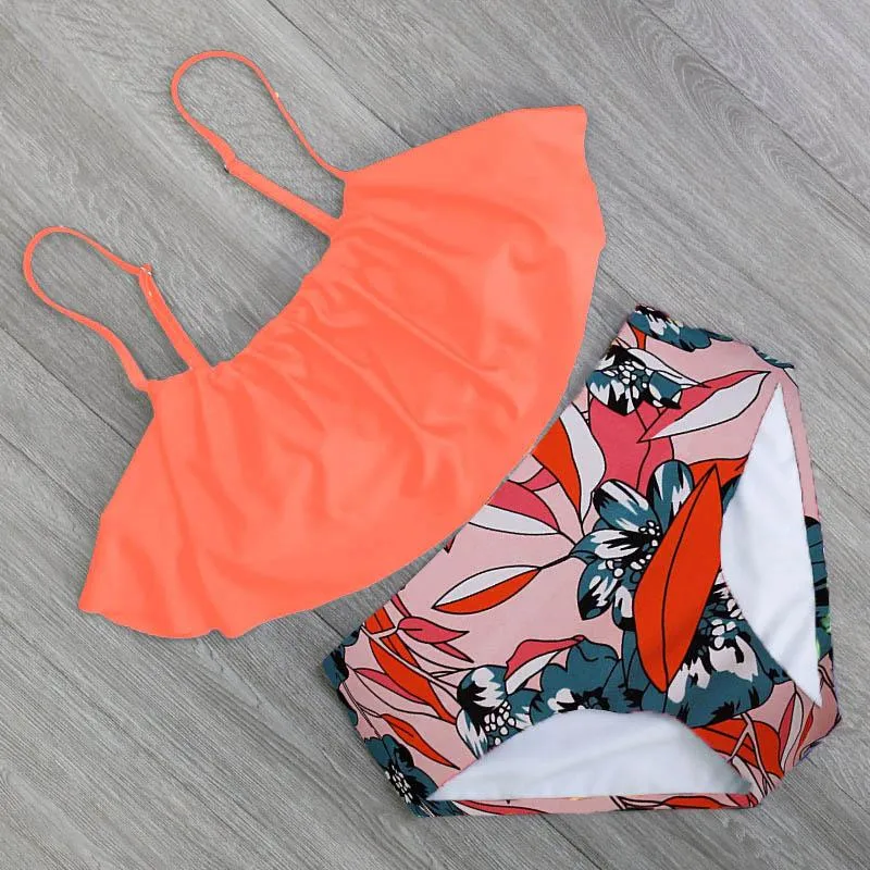Cute Bikinis Women Swimwear High Waist Hula Honey Swimwear
