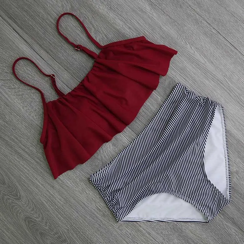 Cute Bikinis Women Swimwear High Waist Hula Honey Swimwear