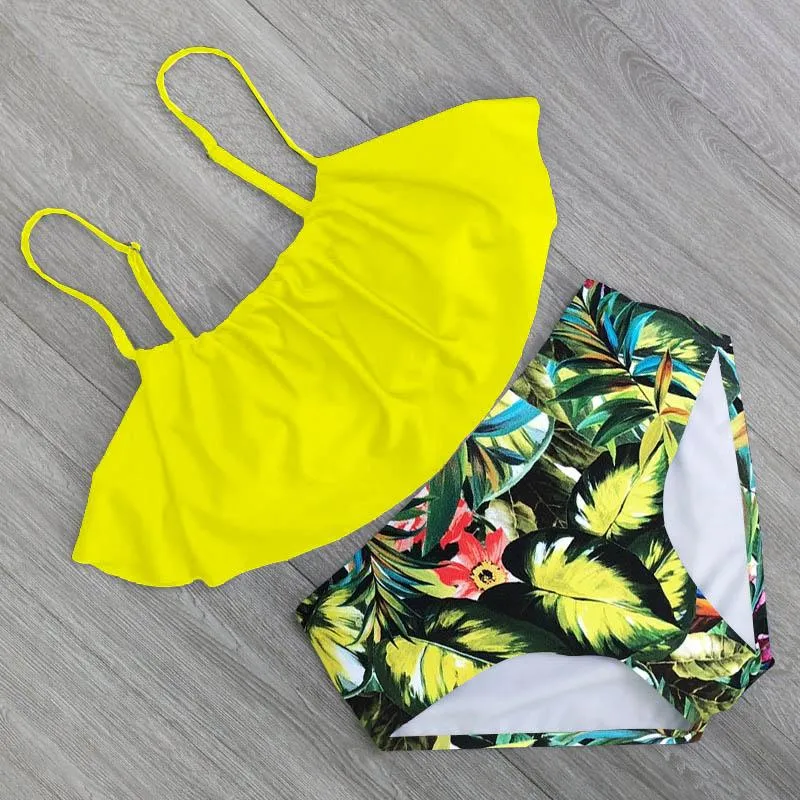 Cute Bikinis Women Swimwear High Waist Hula Honey Swimwear