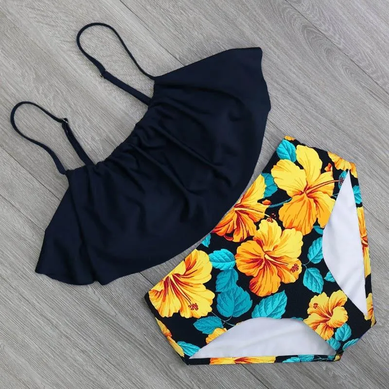 Cute Bikinis Women Swimwear High Waist Hula Honey Swimwear