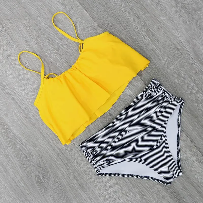Cute Bikinis Women Swimwear High Waist Hula Honey Swimwear