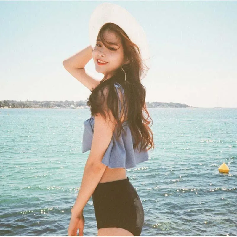 Cute Bikinis Women Swimwear High Waist Hula Honey Swimwear