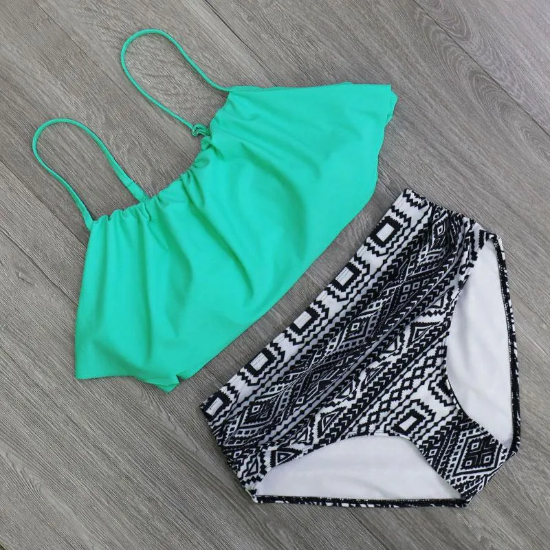 Cute Bikinis Women Swimwear High Waist Hula Honey Swimwear