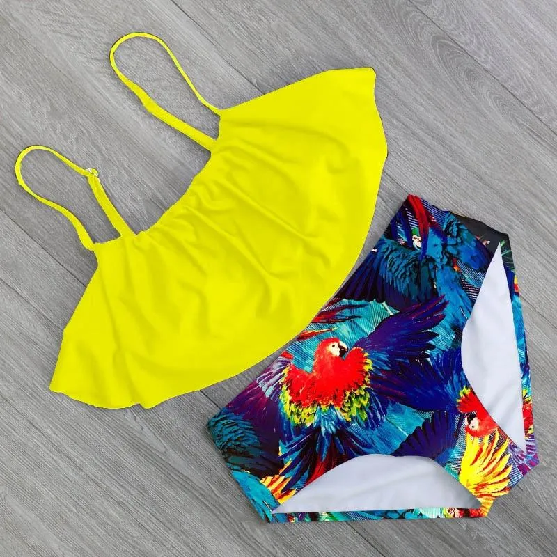Cute Bikinis Women Swimwear High Waist Hula Honey Swimwear
