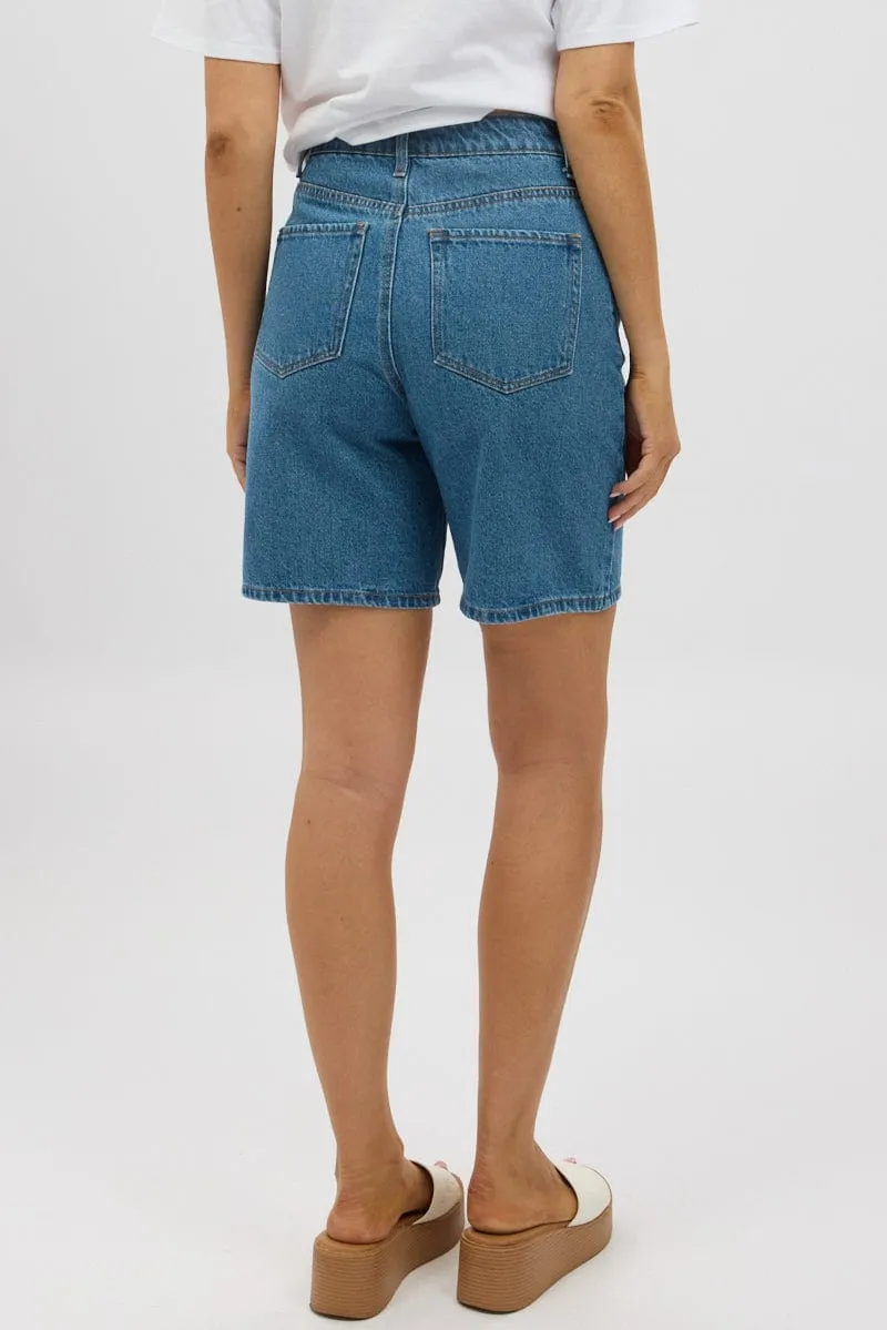 Denim Bermuda Jorts Mid Rise