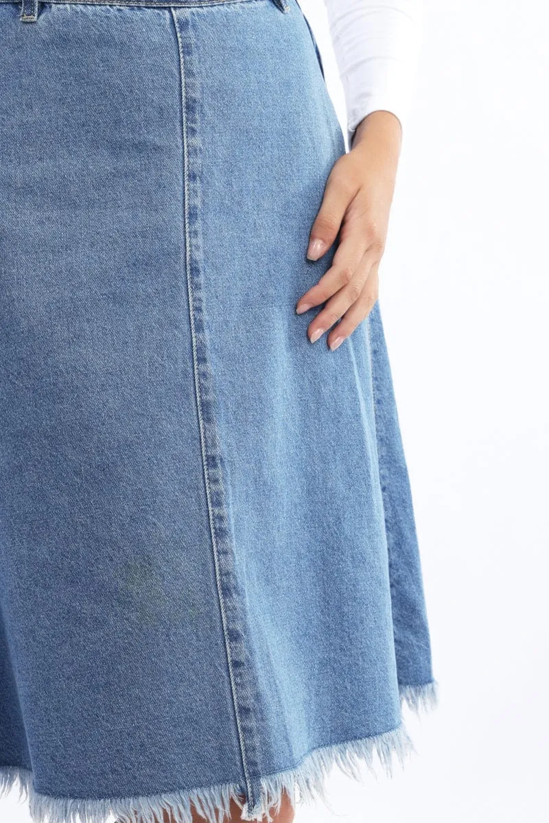 Denim Midi Denim Skirt