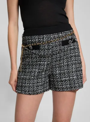 Eco Grey Yvonne Mix Denim Tweed Shorts