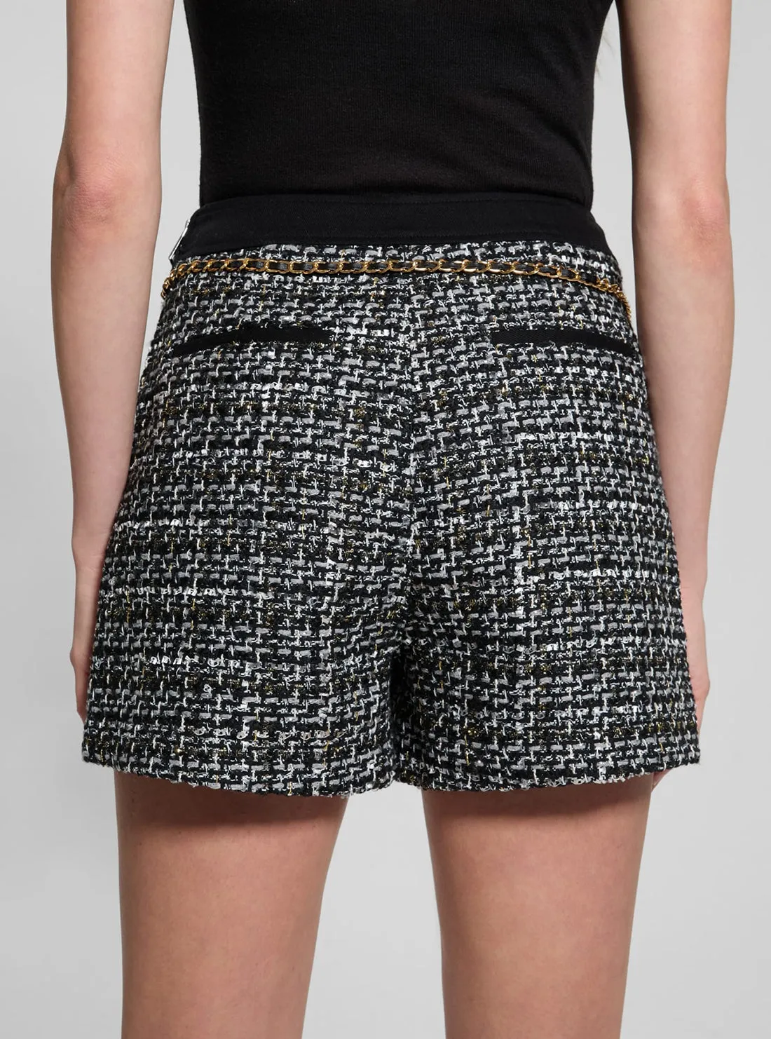 Eco Grey Yvonne Mix Denim Tweed Shorts