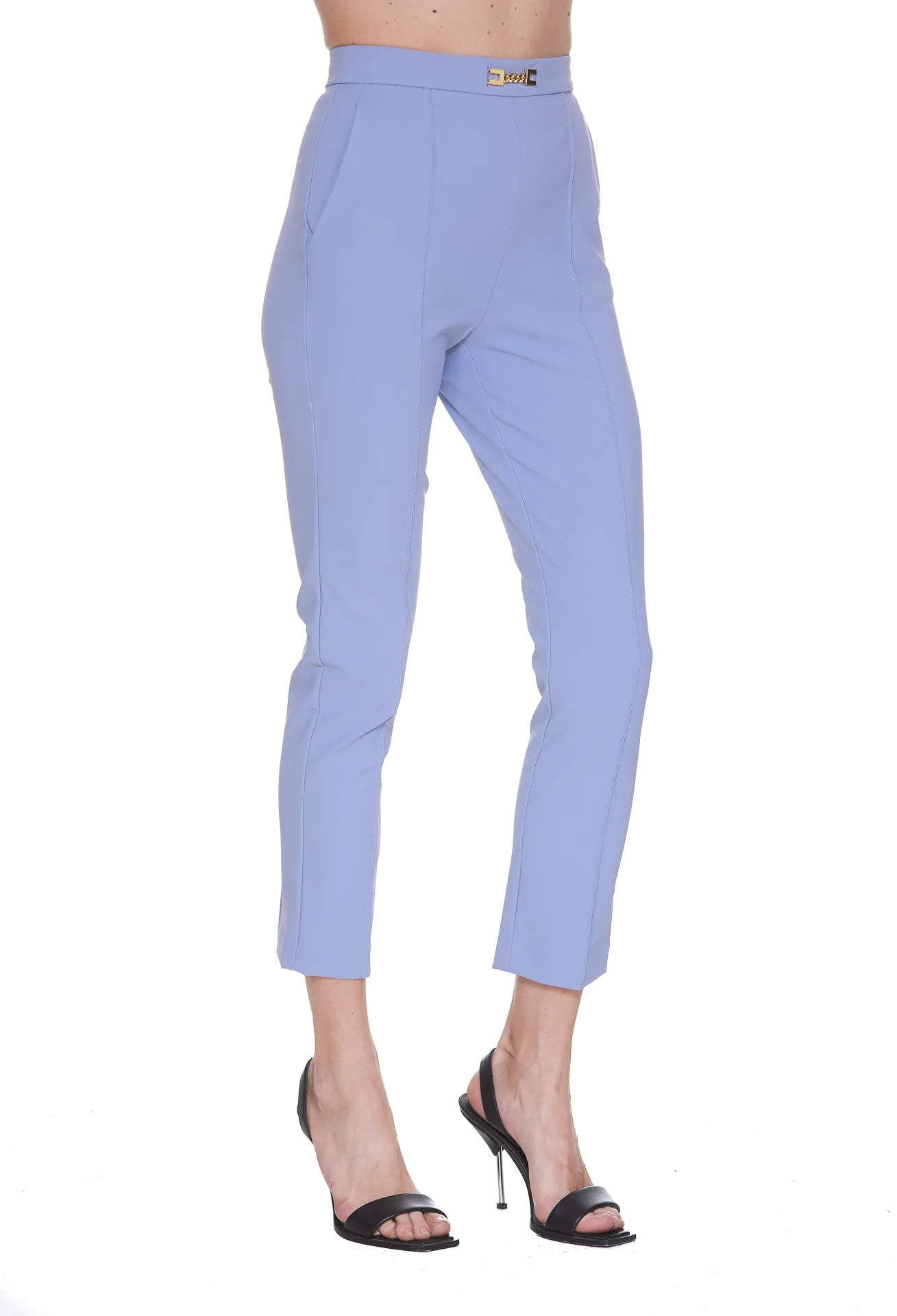 Elisabetta Franchi High Waist Slim Fit Trousers