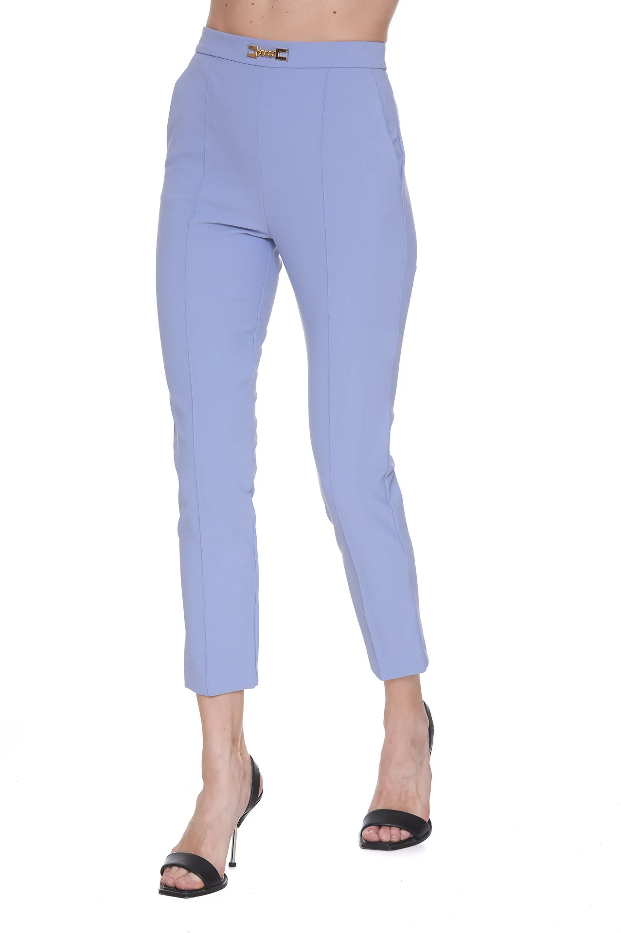 Elisabetta Franchi High Waist Slim Fit Trousers