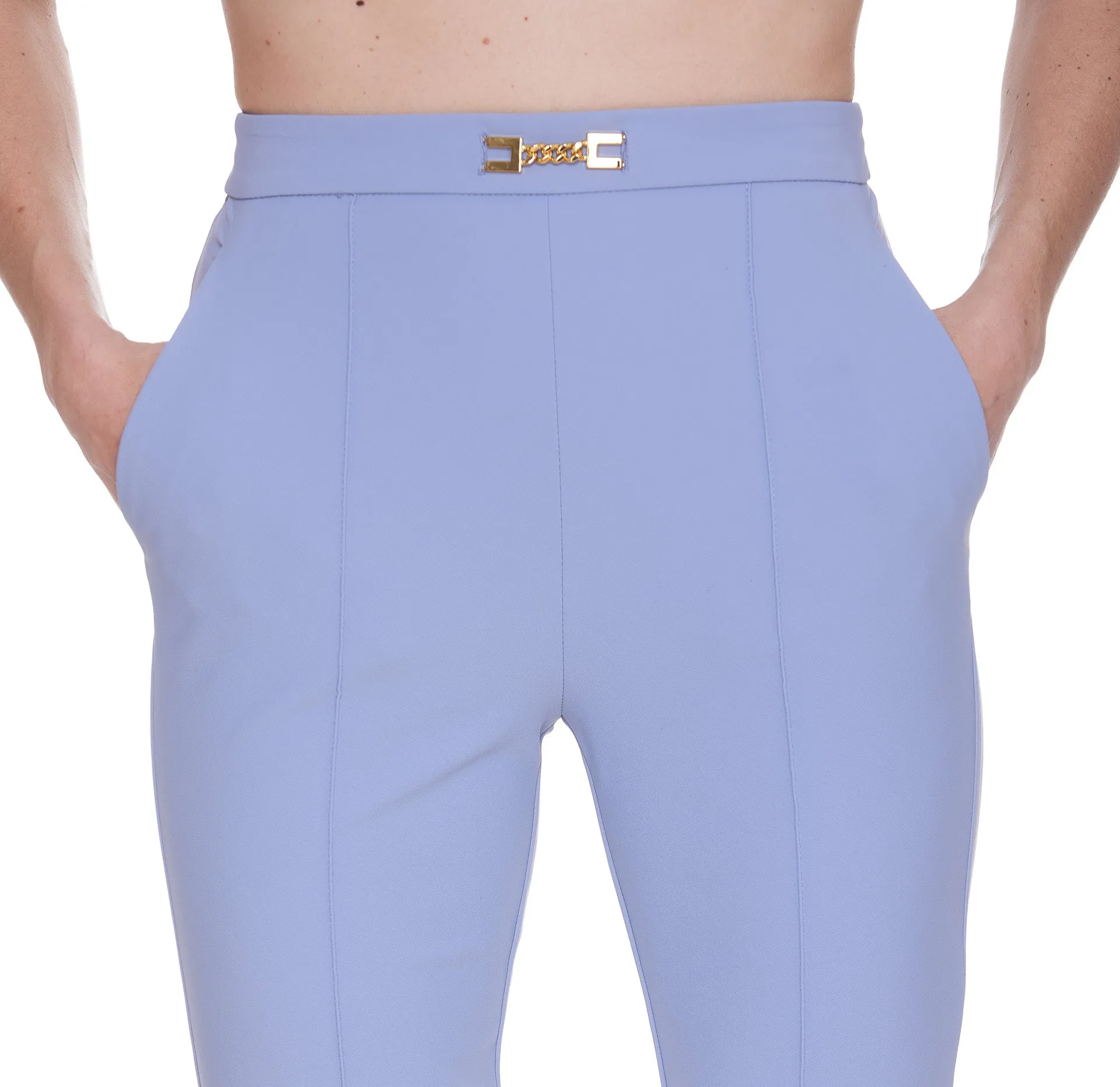 Elisabetta Franchi High Waist Slim Fit Trousers