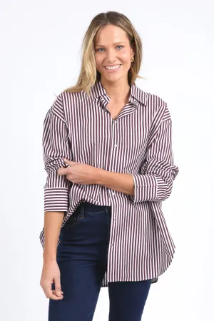 Elm Lila Stripe Shirt Merlot White Stripe