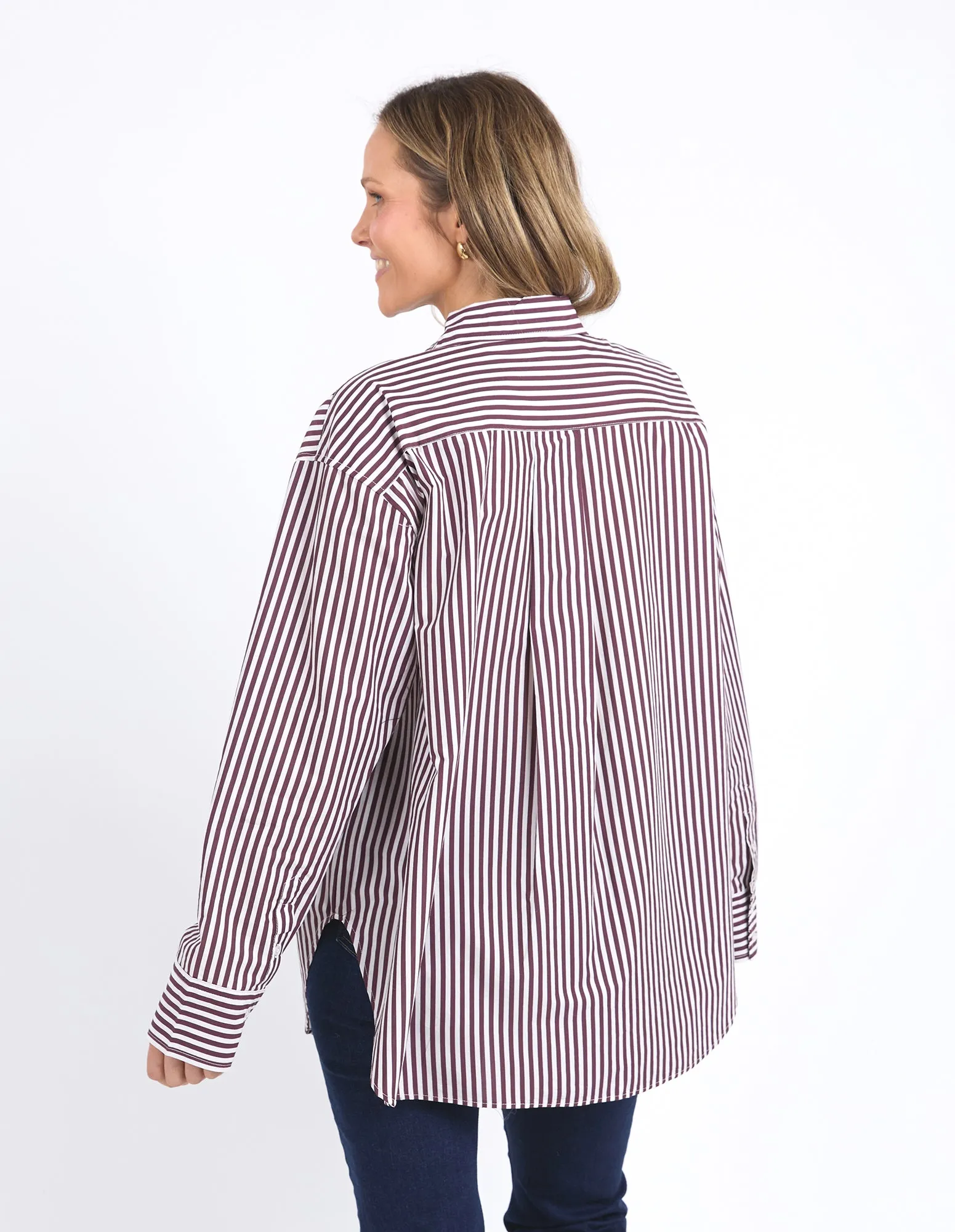 Elm Lila Stripe Shirt Merlot White Stripe