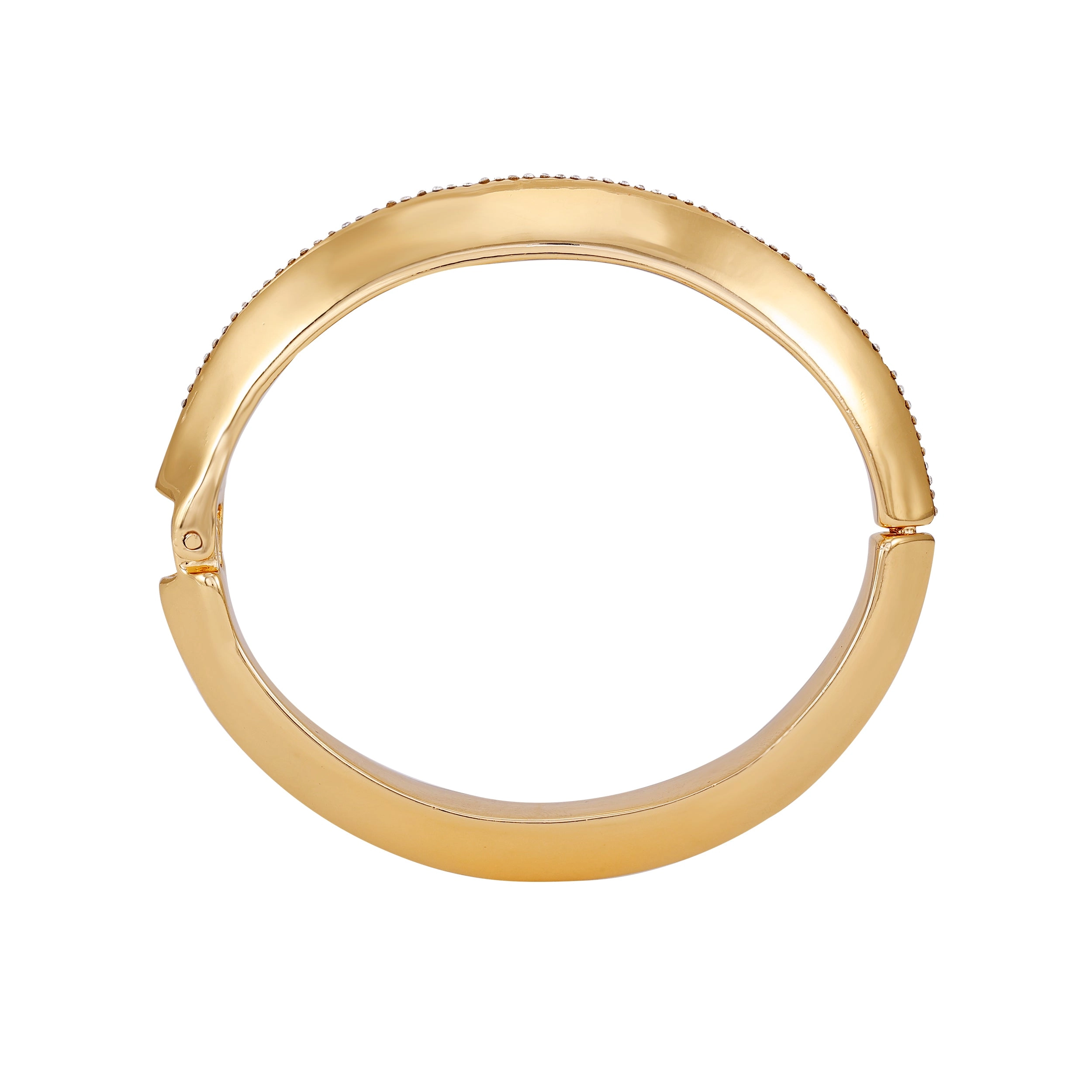 Goldtone Crystal Stone Hinge Bracelet