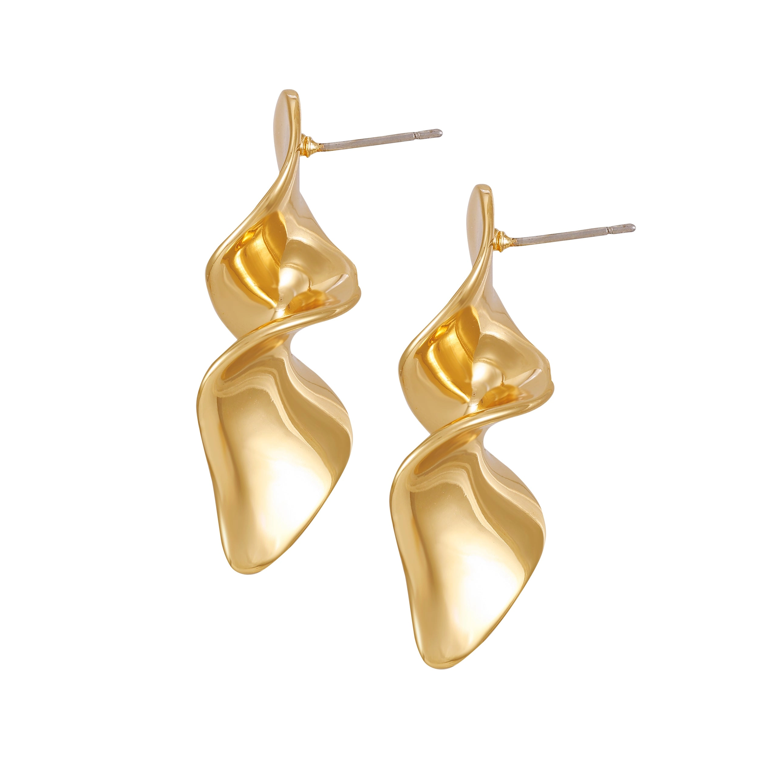 Goldtone Spiral Drop Earrings