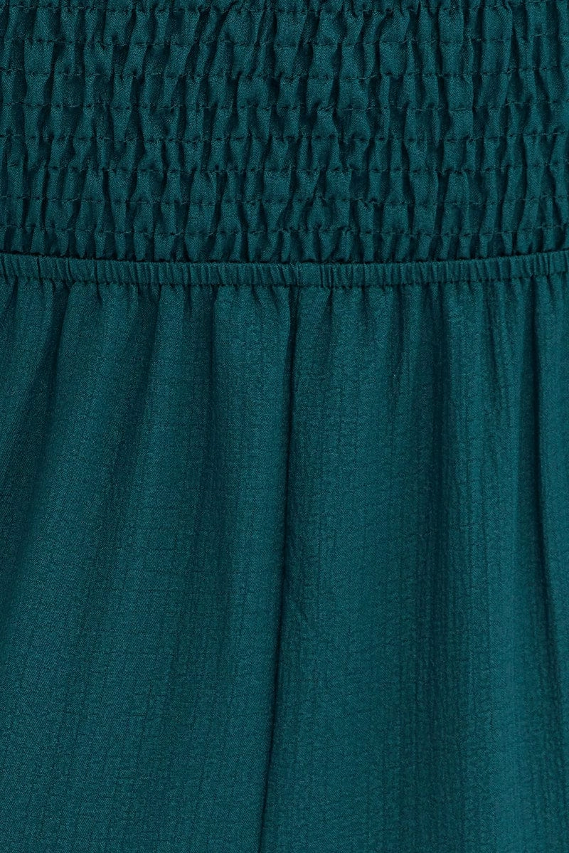 Green Midi Dress Short Sleeve Cut Out