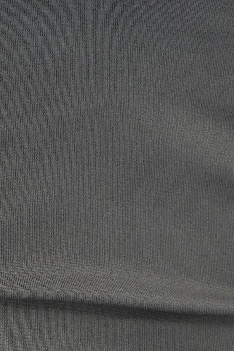 Grey Supersoft Bodysuit Sleeveless Square-Cut Neck