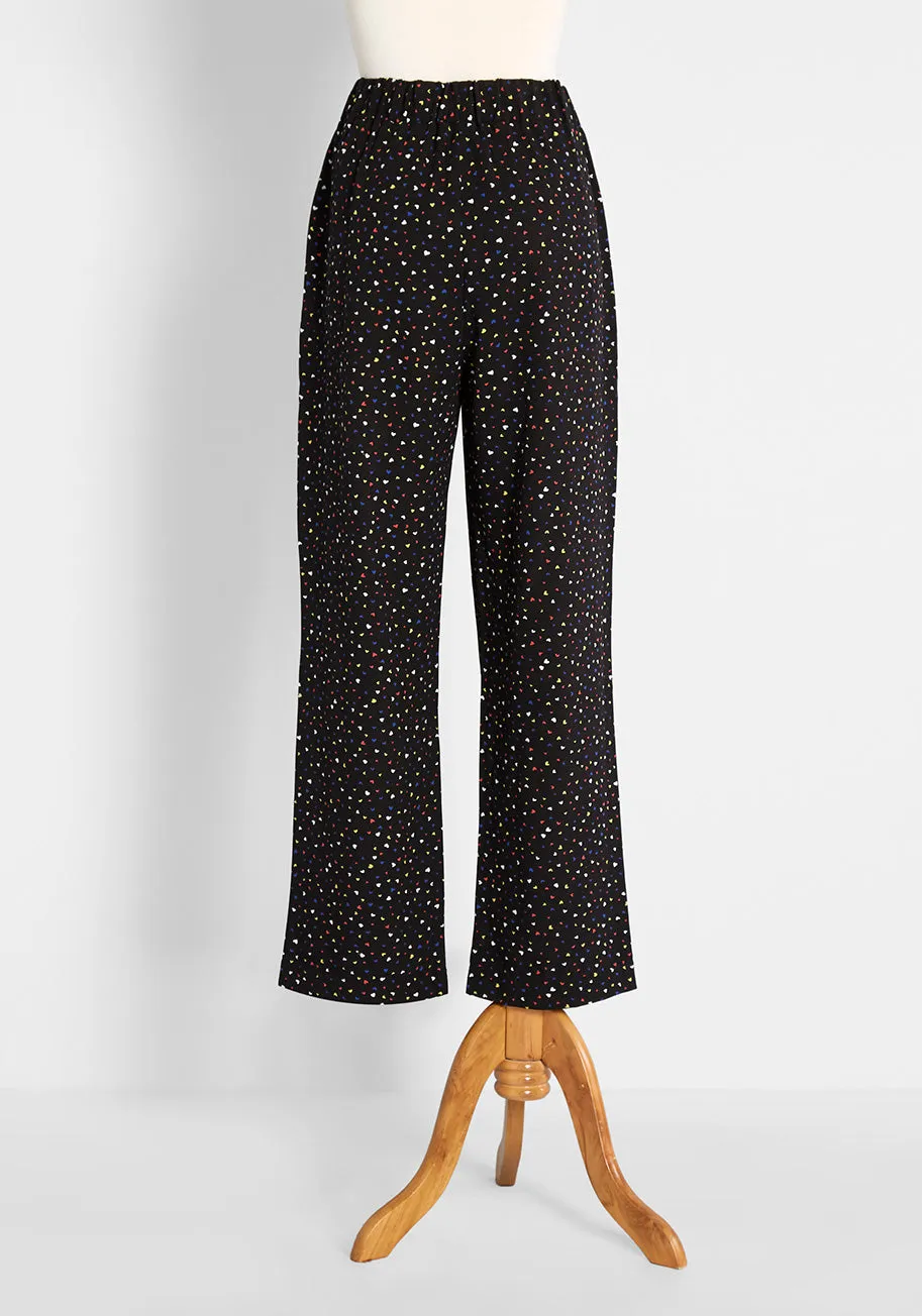 Hearts All A-Flurry Wide-Leg Pants