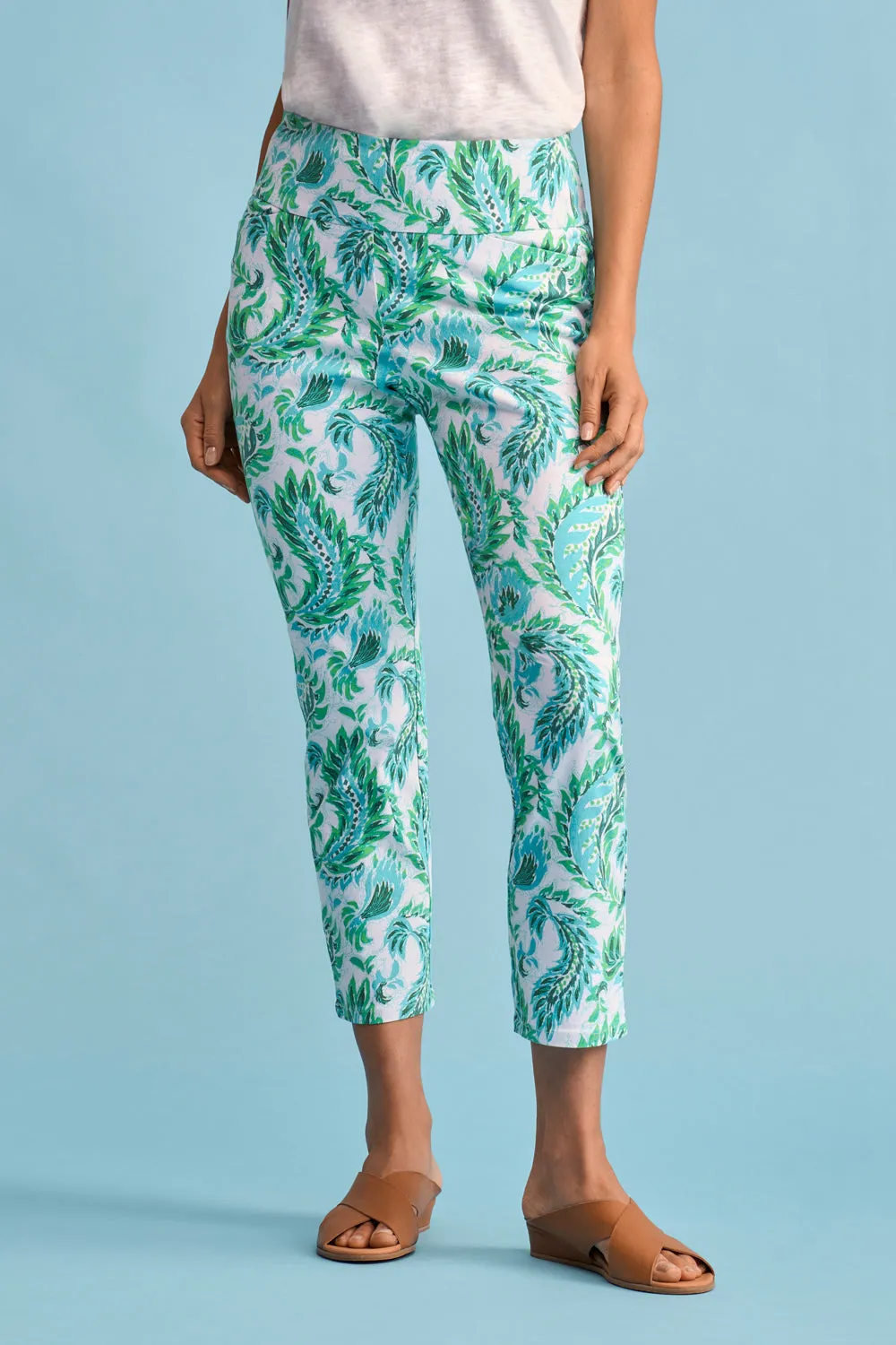 Lightweight Print Pant - Unfurling Fern