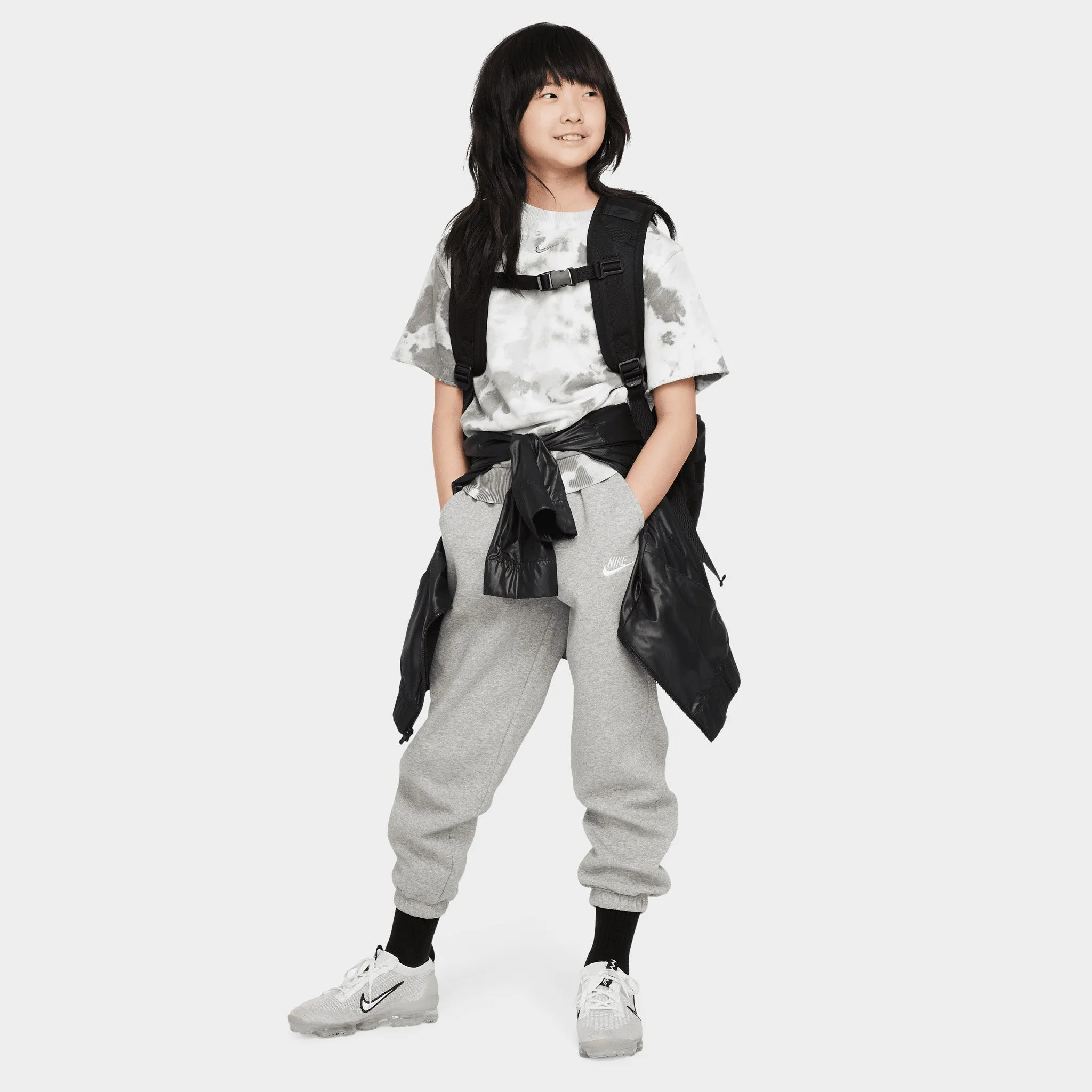 Nike Junior Girls' Club Fleece Loose Pants / Dark Grey Heather