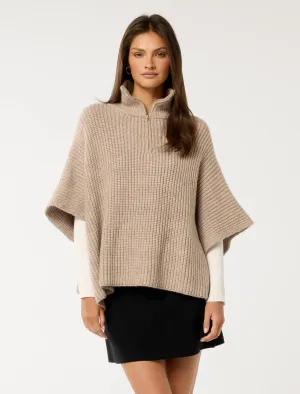 Nina Zip Up Poncho