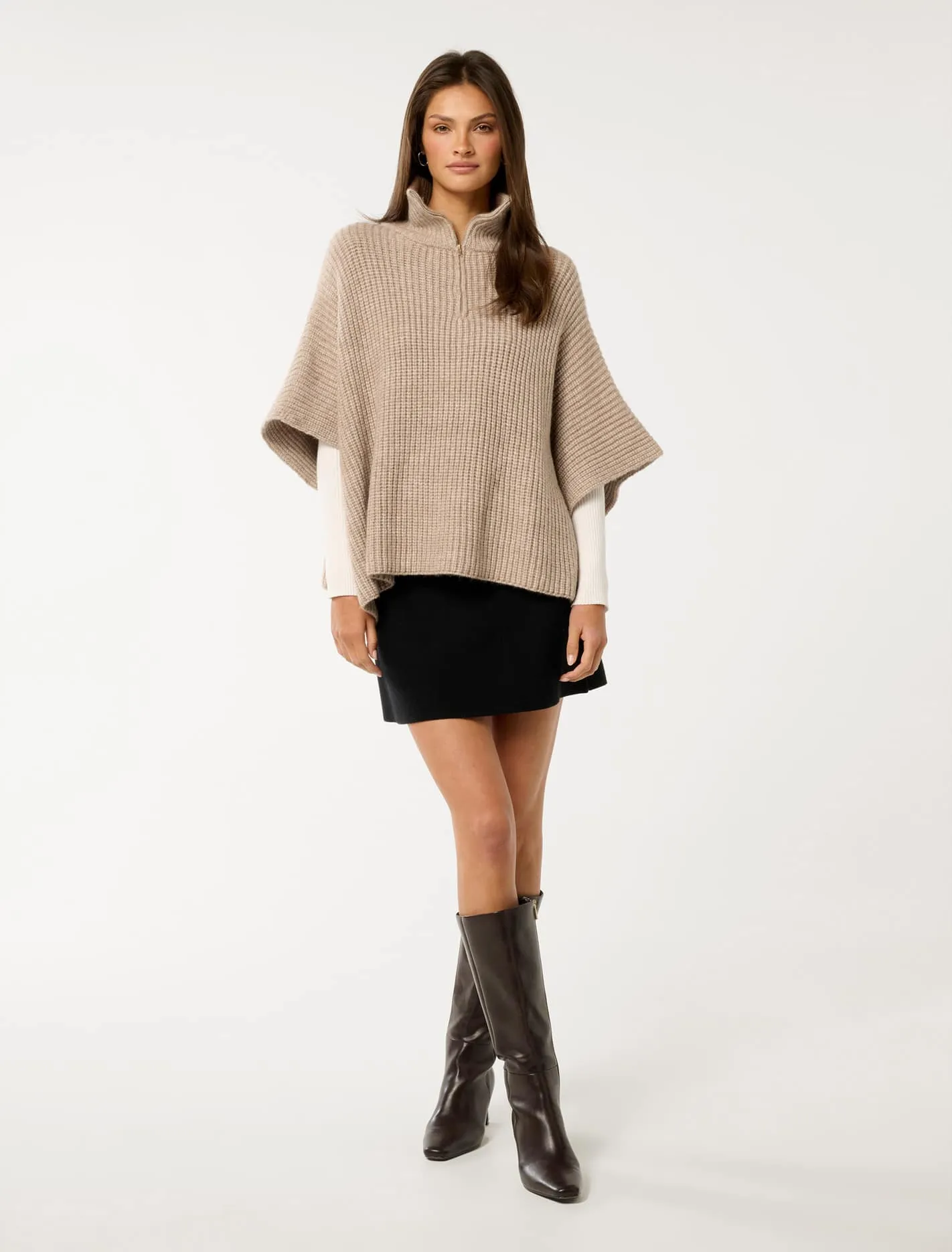 Nina Zip Up Poncho