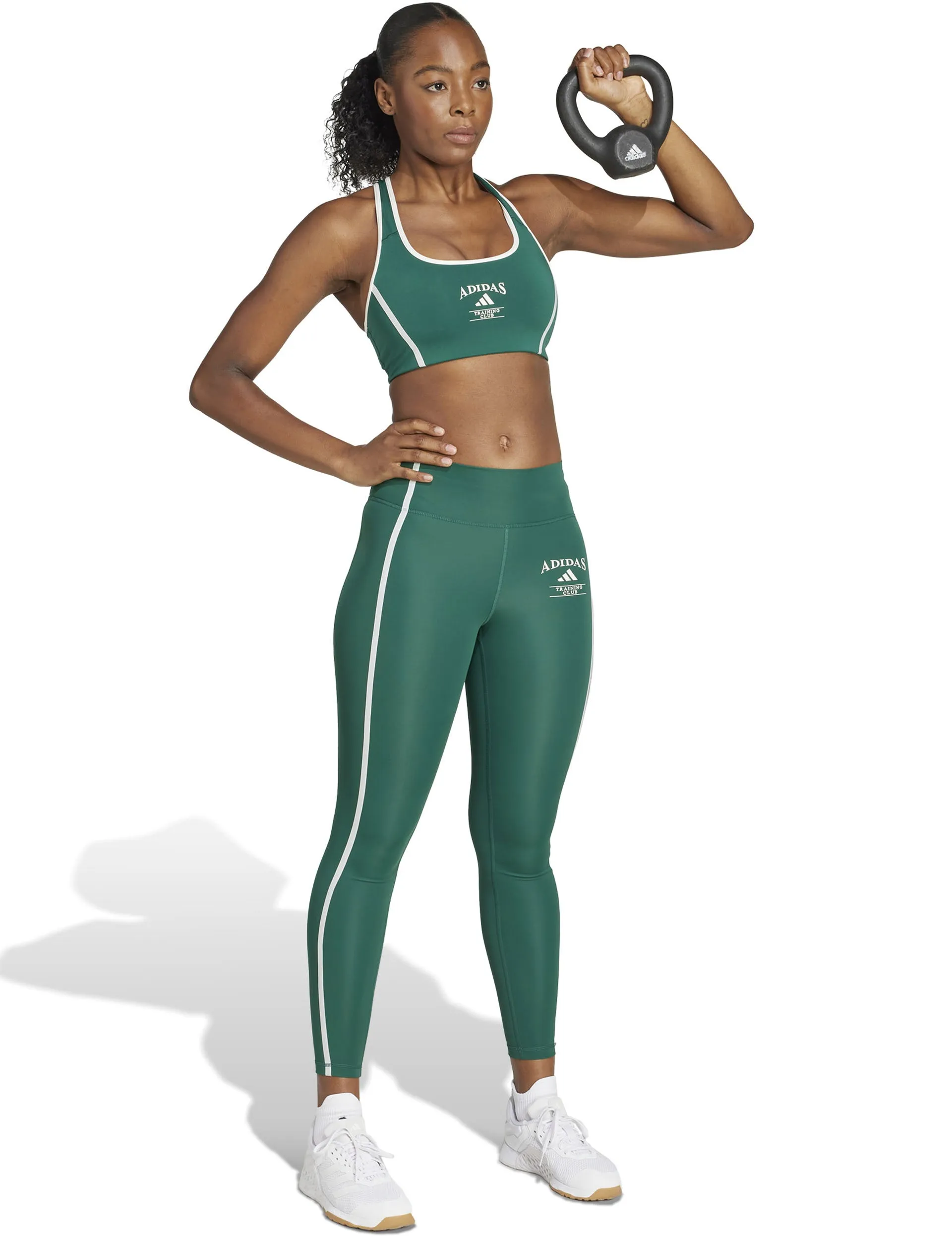 Optime Heritage 7/8 Leggings - Collegiate Green/Chalk White