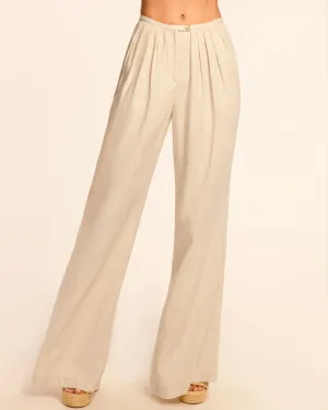 Paloma Linen Pleated Wide Leg Pant
