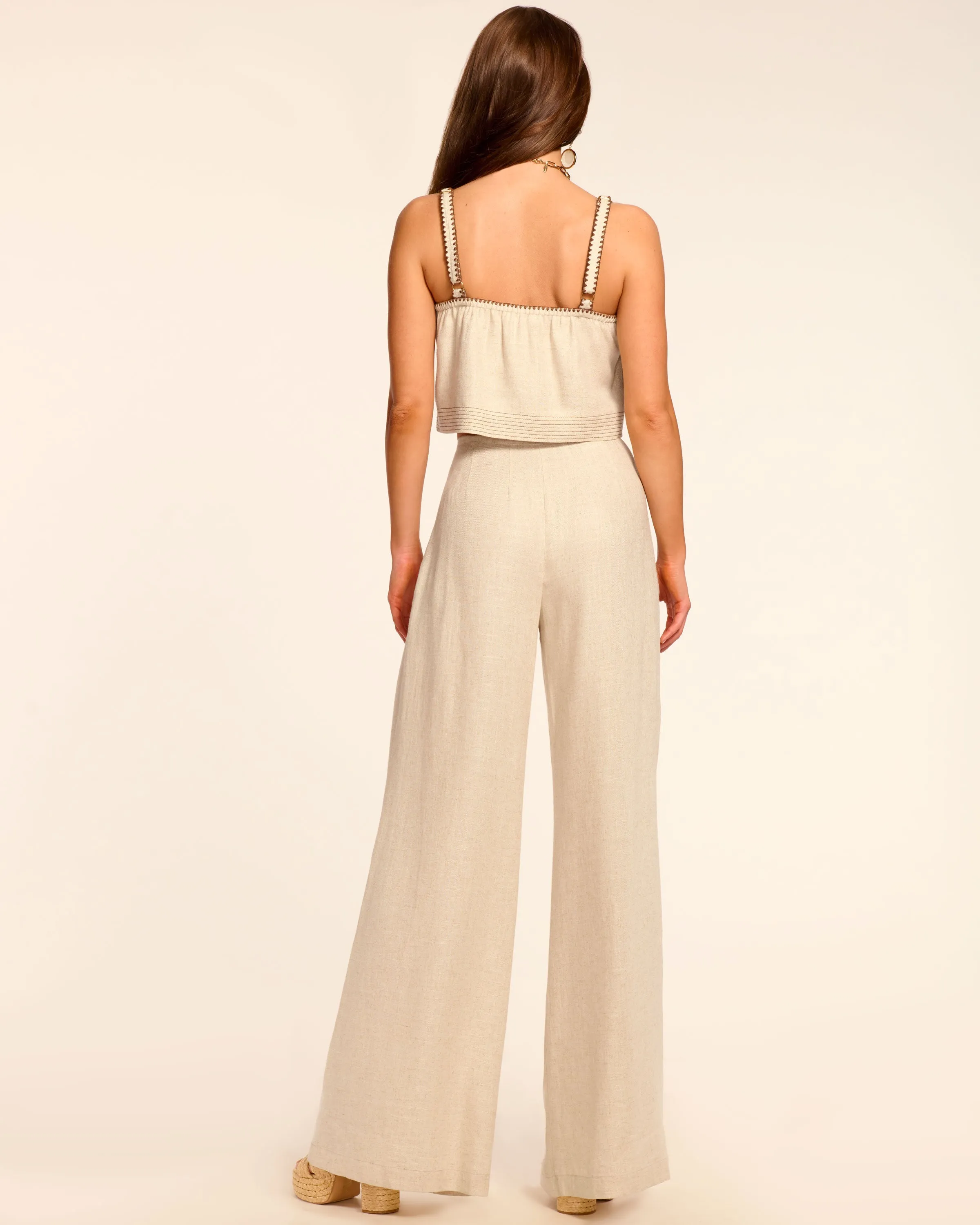 Paloma Linen Pleated Wide Leg Pant