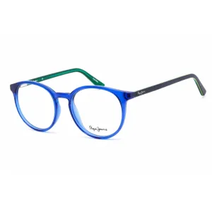 Pepe Jeans Unisex Eyeglasses - Full Rim Blue Plastic Round Shape Frame | PJ3432 C5
