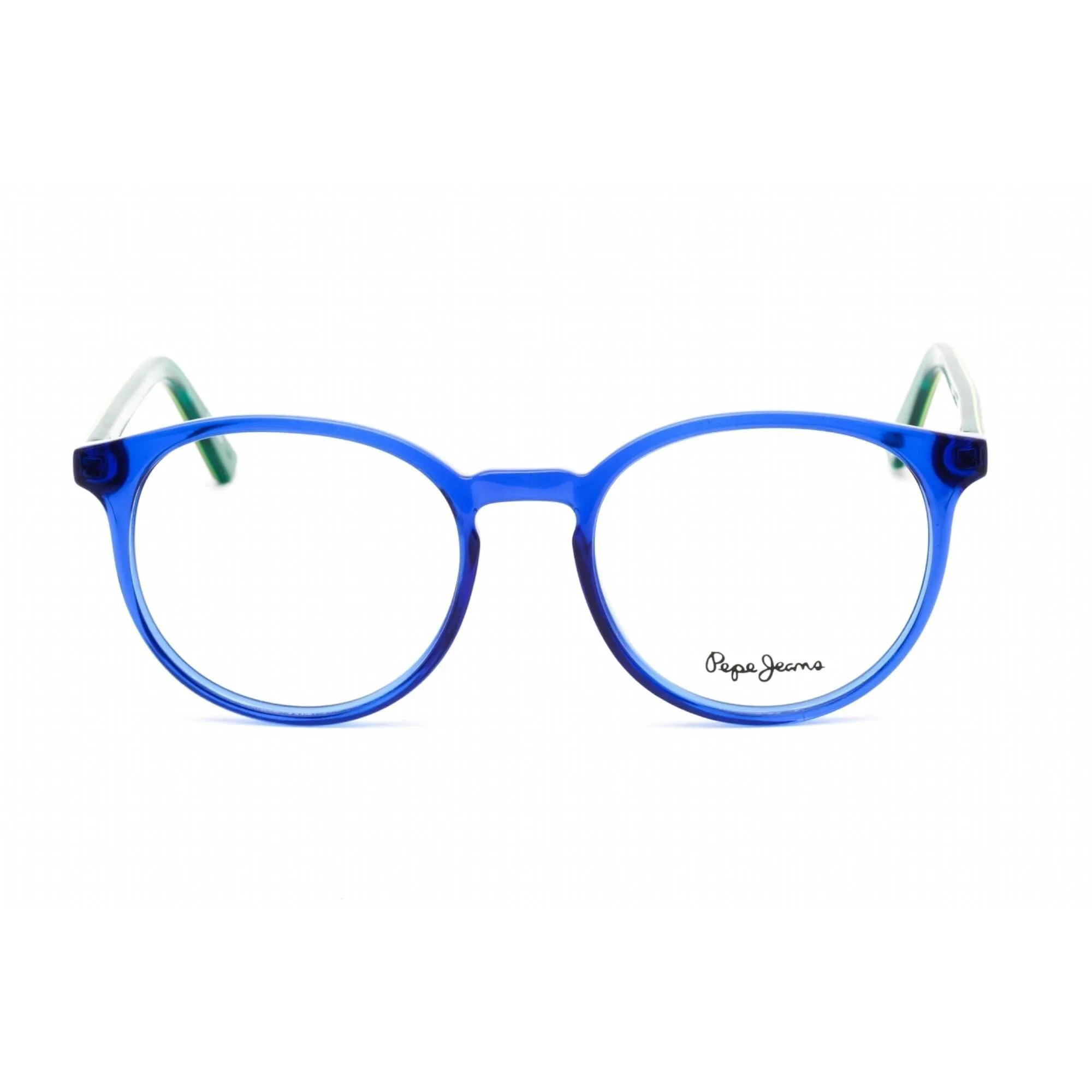 Pepe Jeans Unisex Eyeglasses - Full Rim Blue Plastic Round Shape Frame | PJ3432 C5