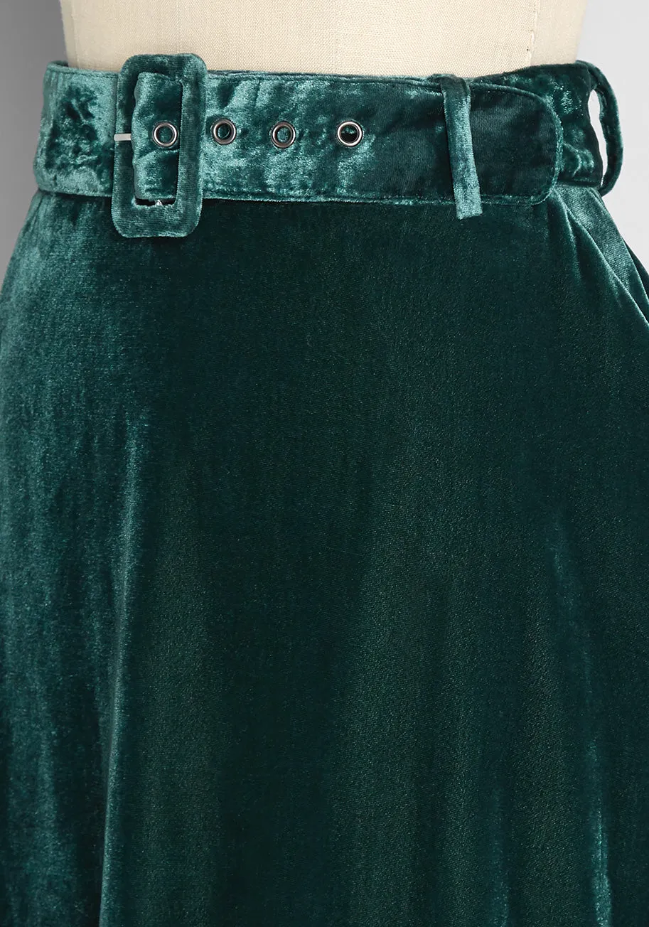 Perfect Timing Belted Midi Skirt