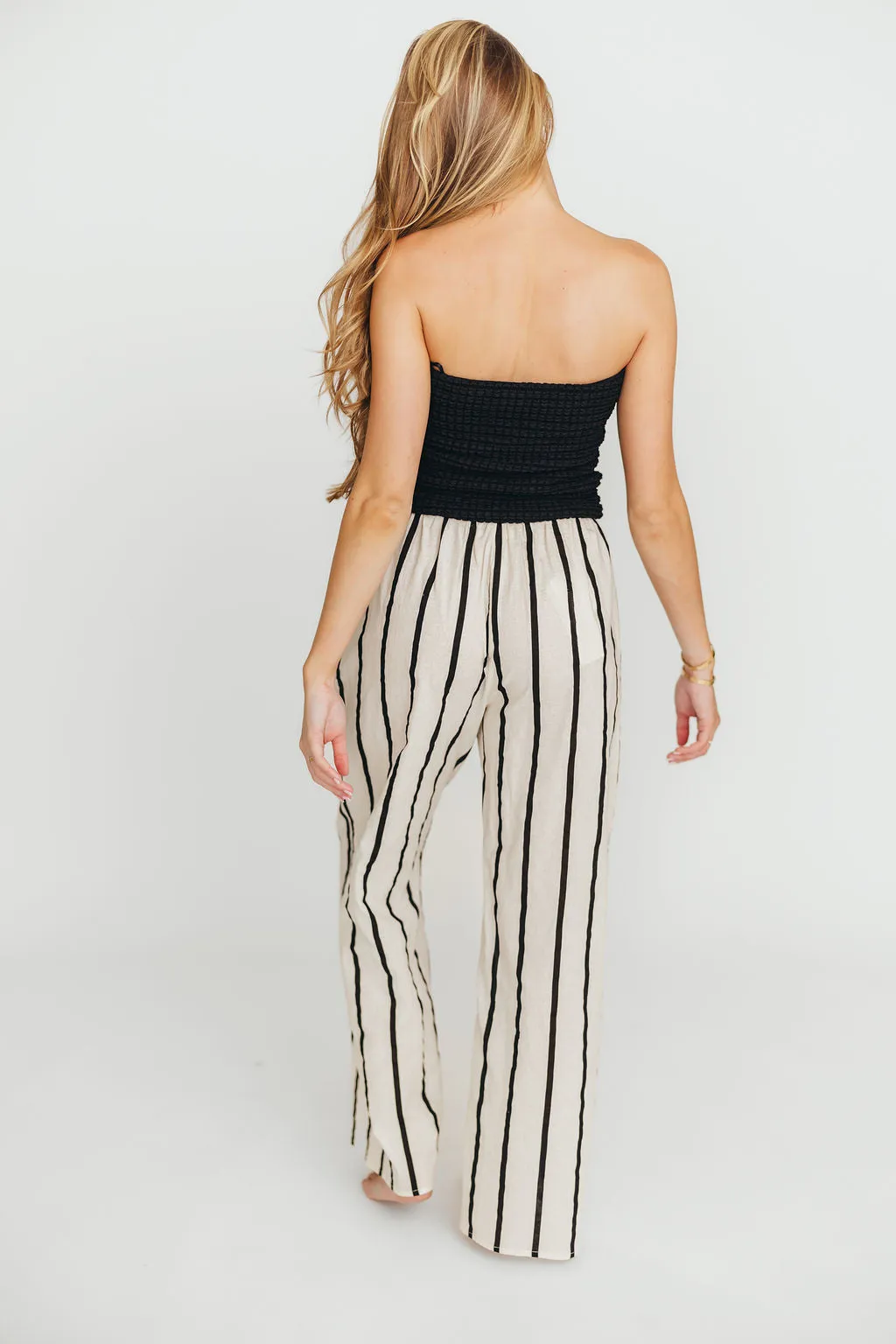 Poppy Textured Tube Top in Black