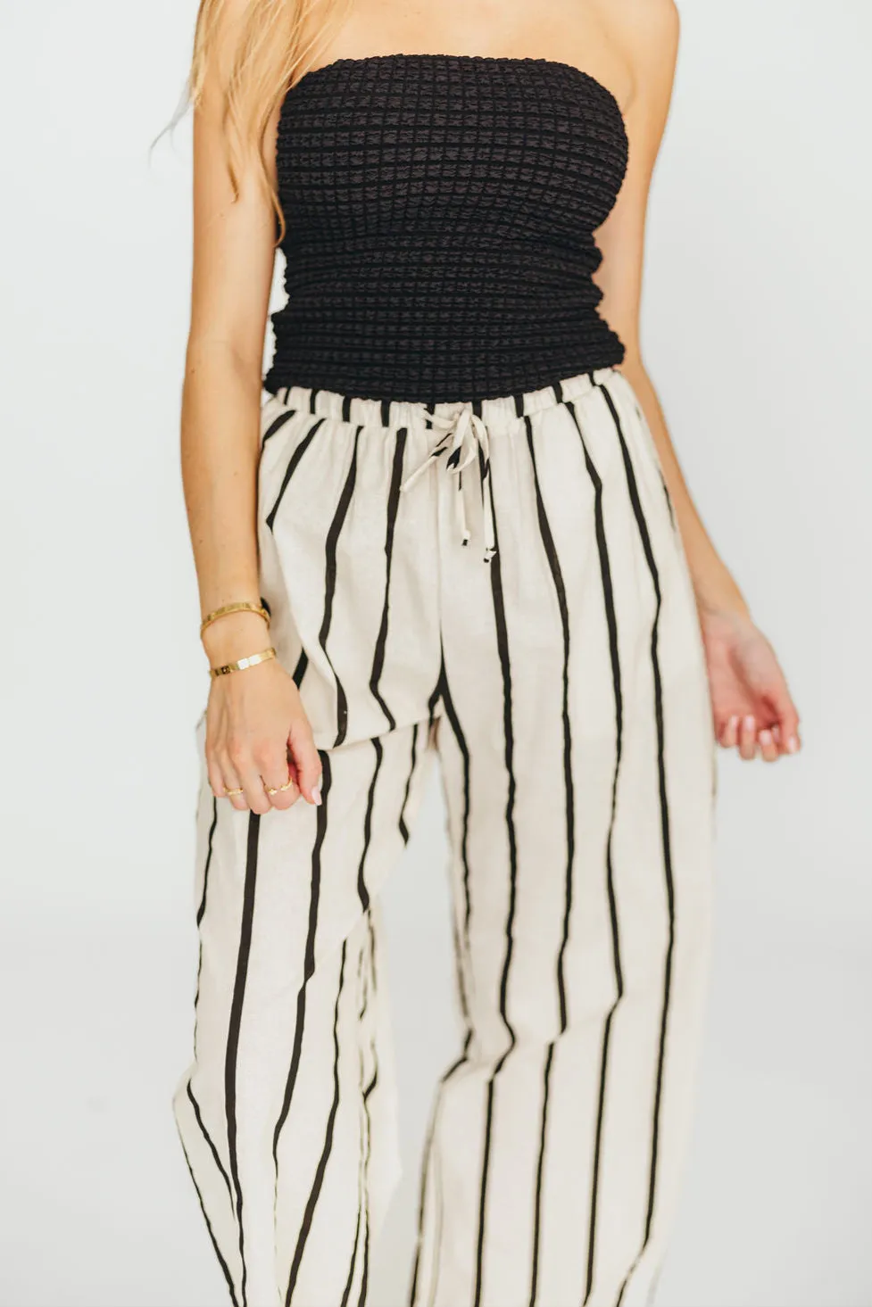 Poppy Textured Tube Top in Black