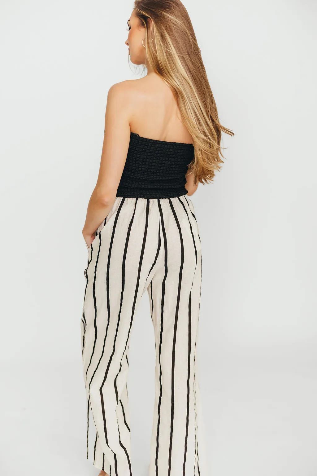 Poppy Textured Tube Top in Black