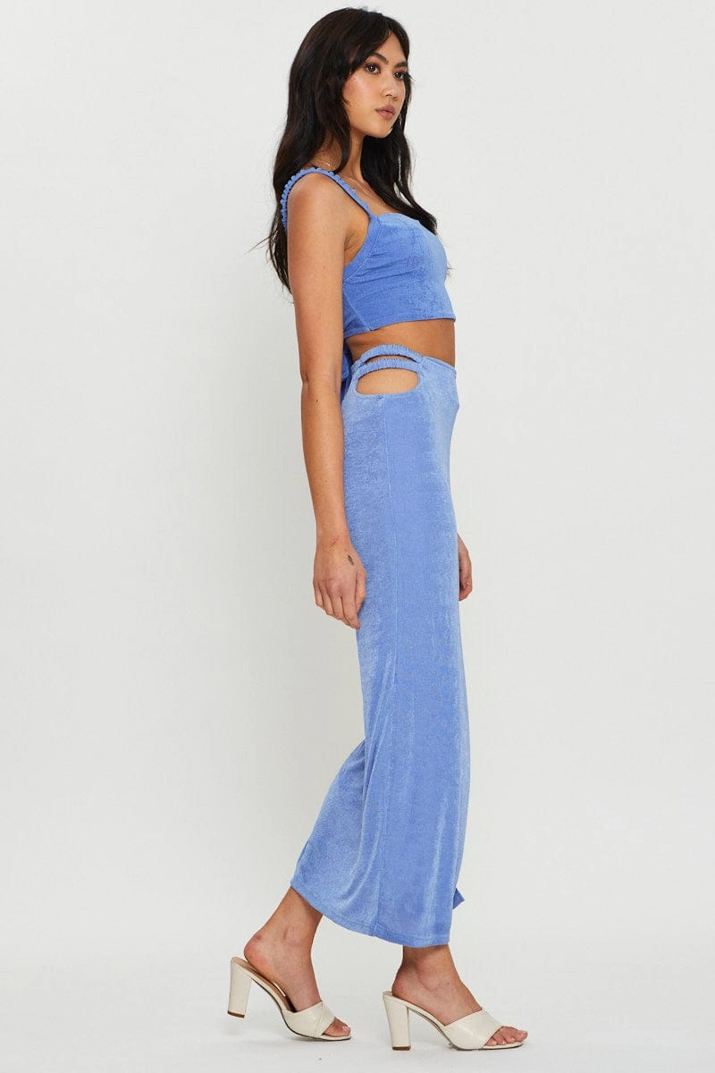 Purple Maxi Skirt Side Split