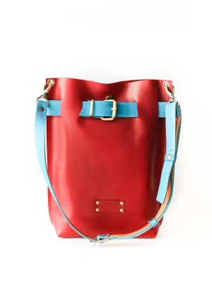Red w/Blue Leather Bag