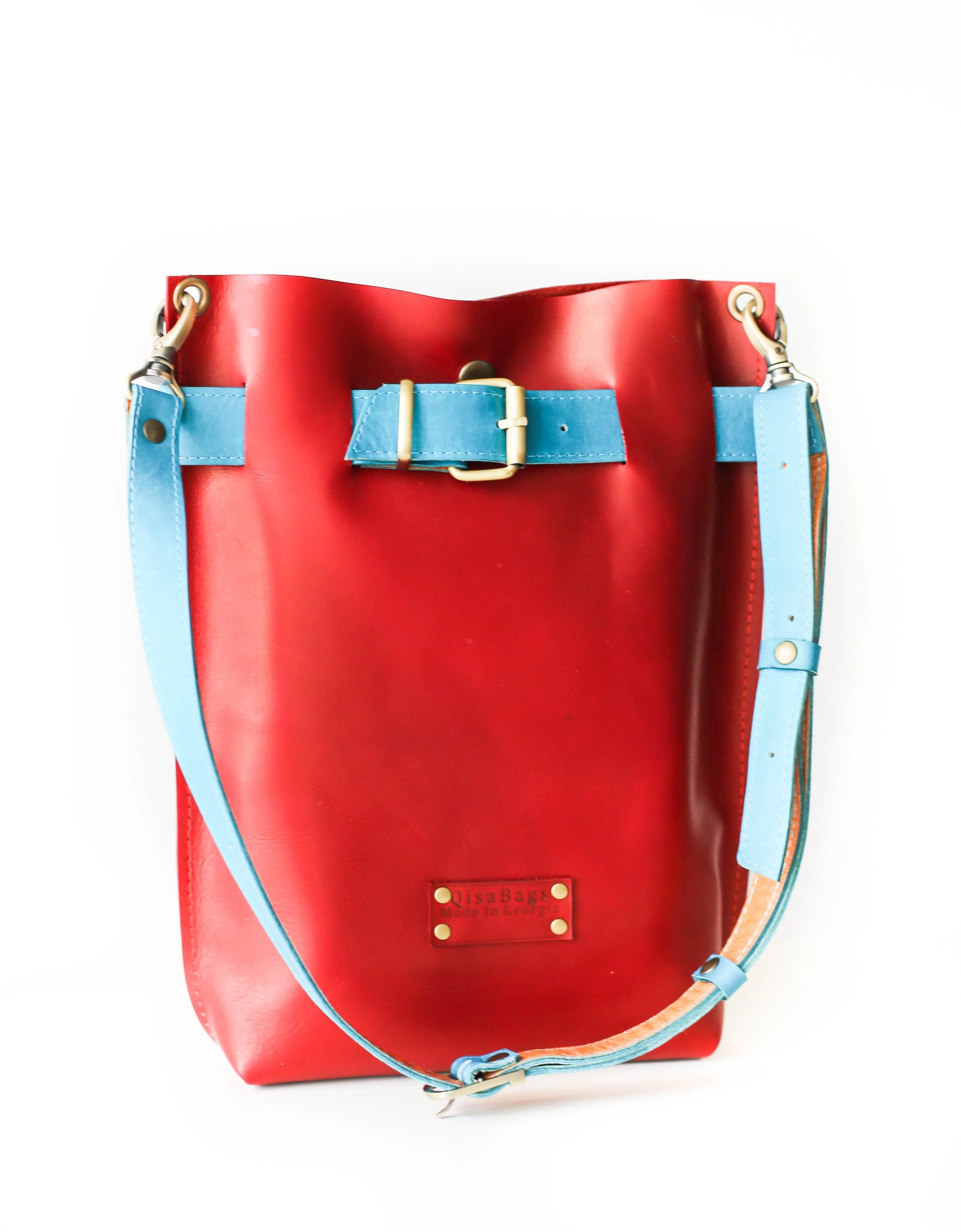 Red w/Blue Leather Bag
