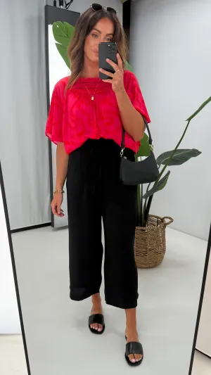 Shine On Label Kara Tie Front Culotte Black