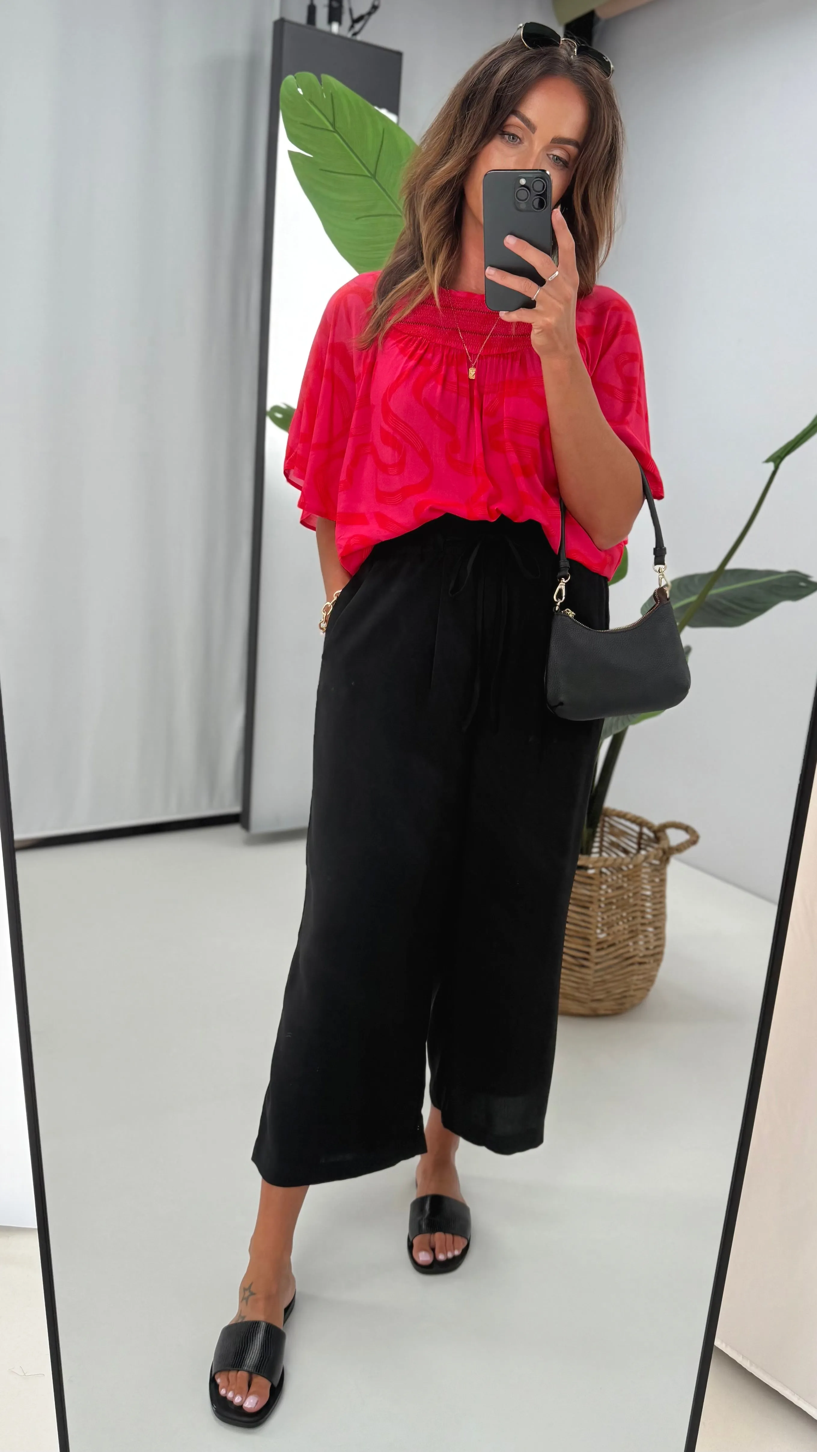 Shine On Label Kara Tie Front Culotte Black