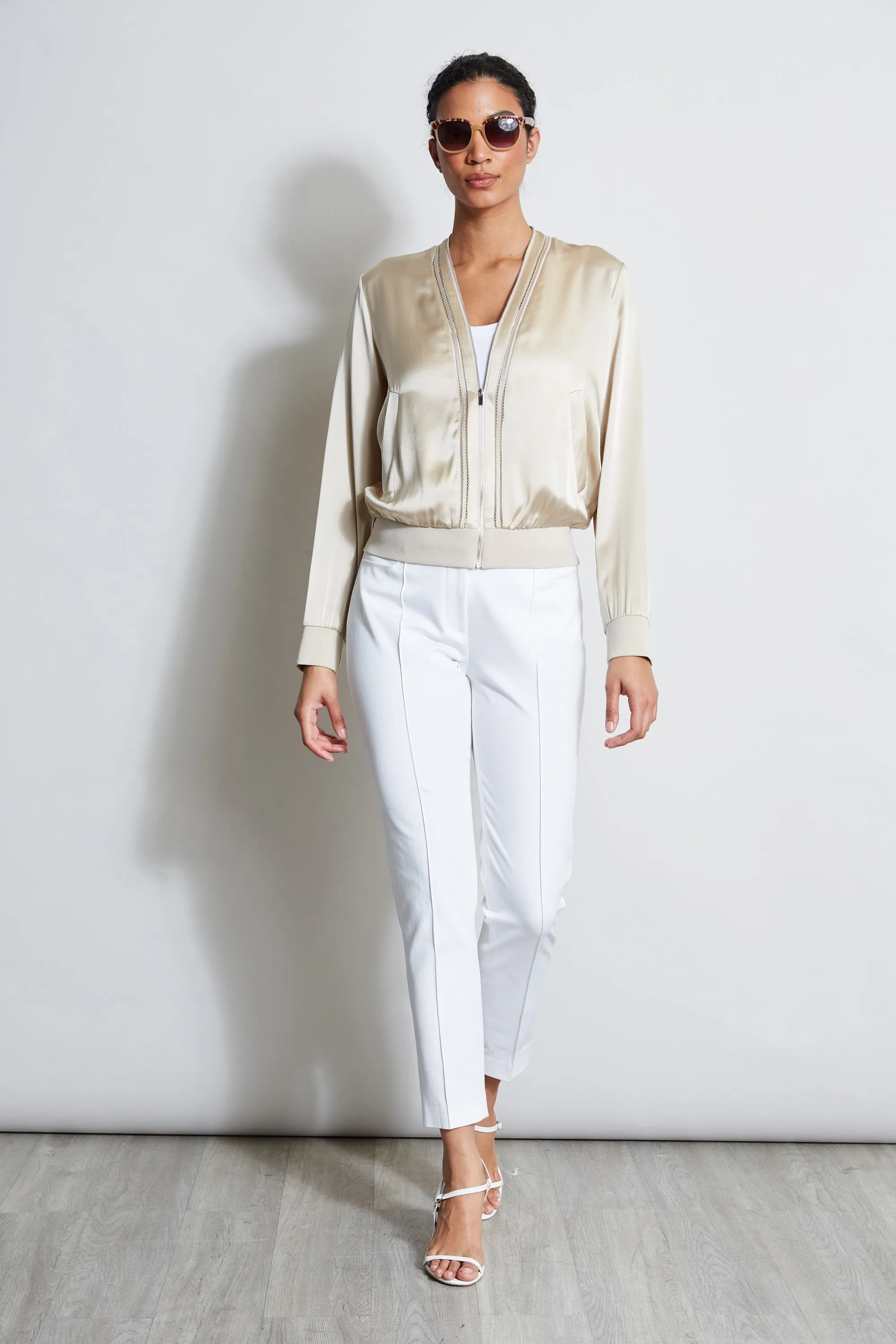 Silk Satin Bomber Jacket