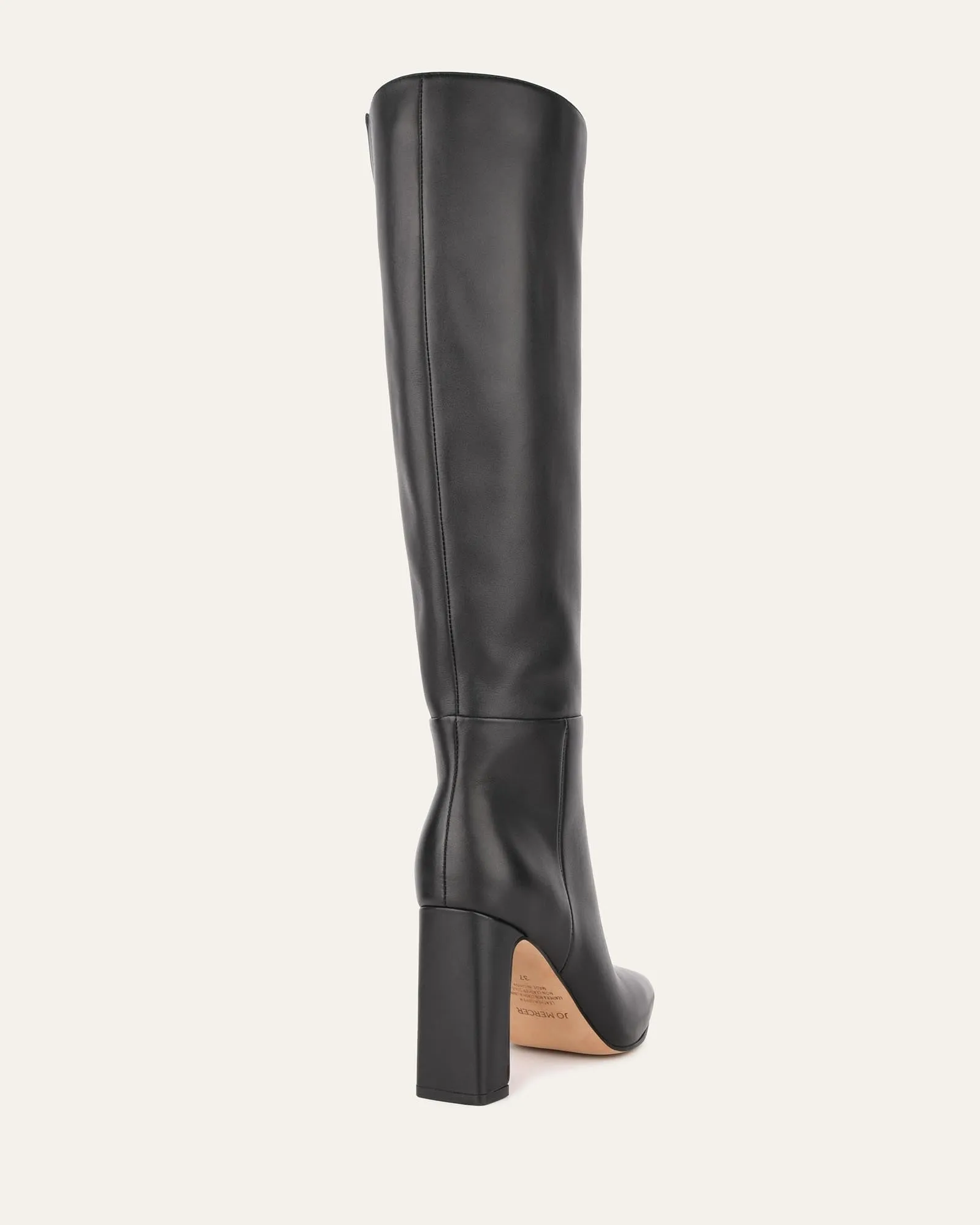 STORMI KNEE BOOTS BLACK LEATHER